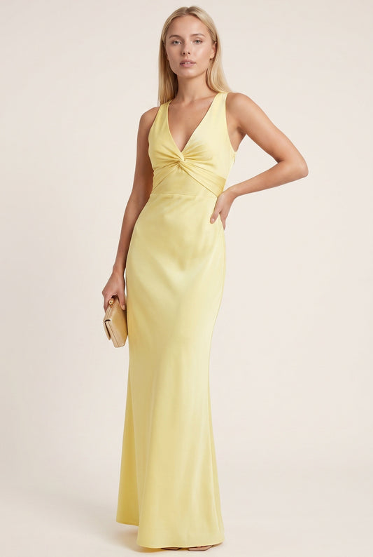 Olympe Dames Maxi Jurk | Gekruiste Open Rug | Gedraaid Buste Detail