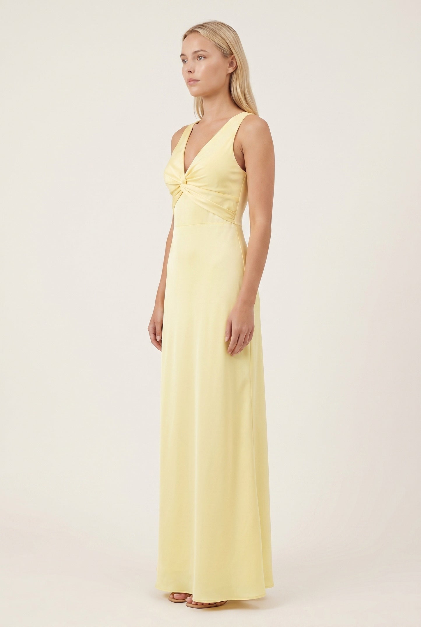 Olympe Women's Maxi Dress | Crossed Open Back | Twisted Bust Detail