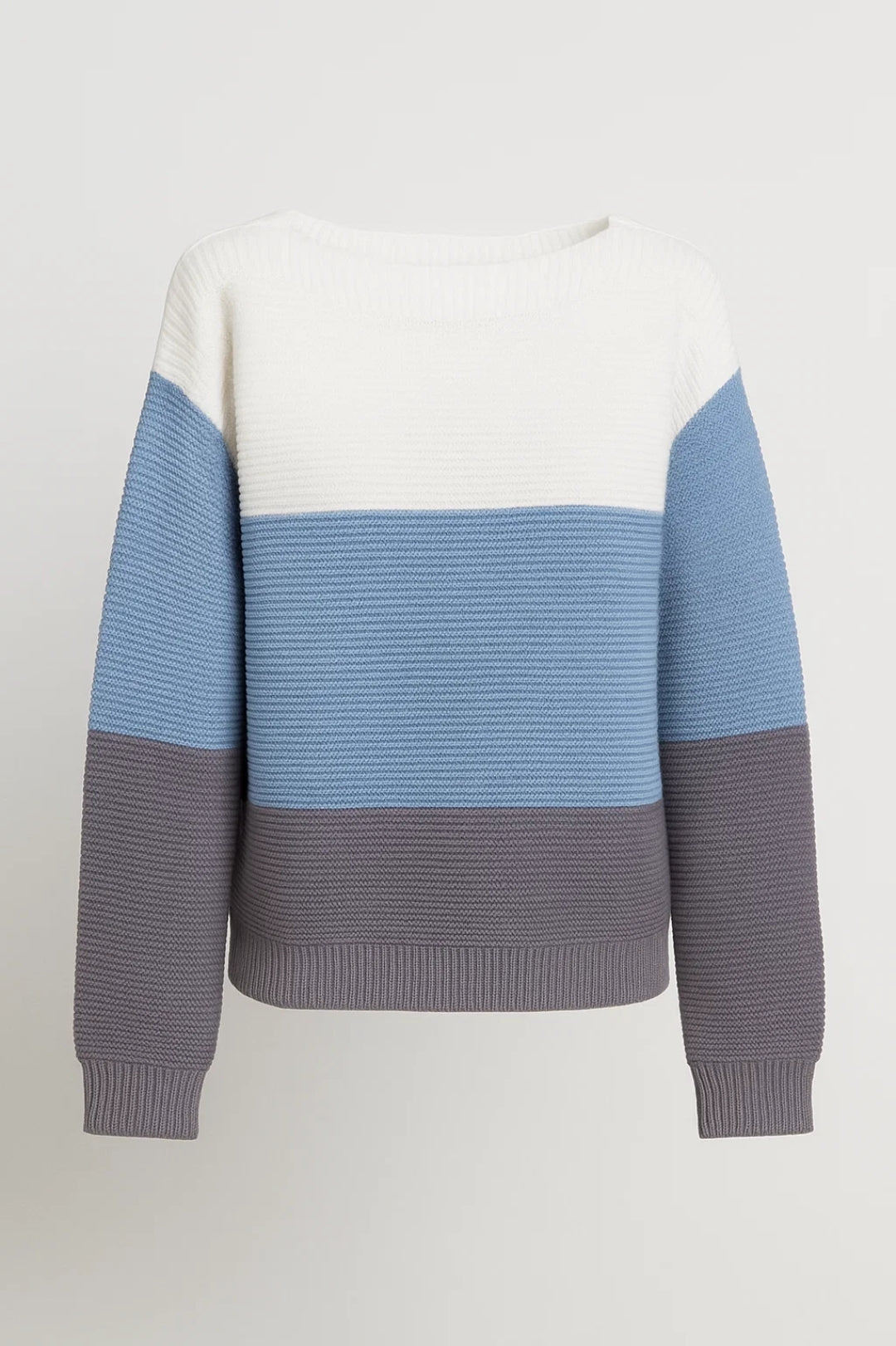 Gerdine Gebreide Dames Trui | Brede Kleurvlakken en Ronde Hals 2