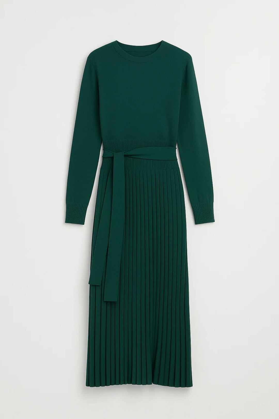 Ginevra Gebreide Jurk Dames | Lange Mouwen met Plissé Rok 2