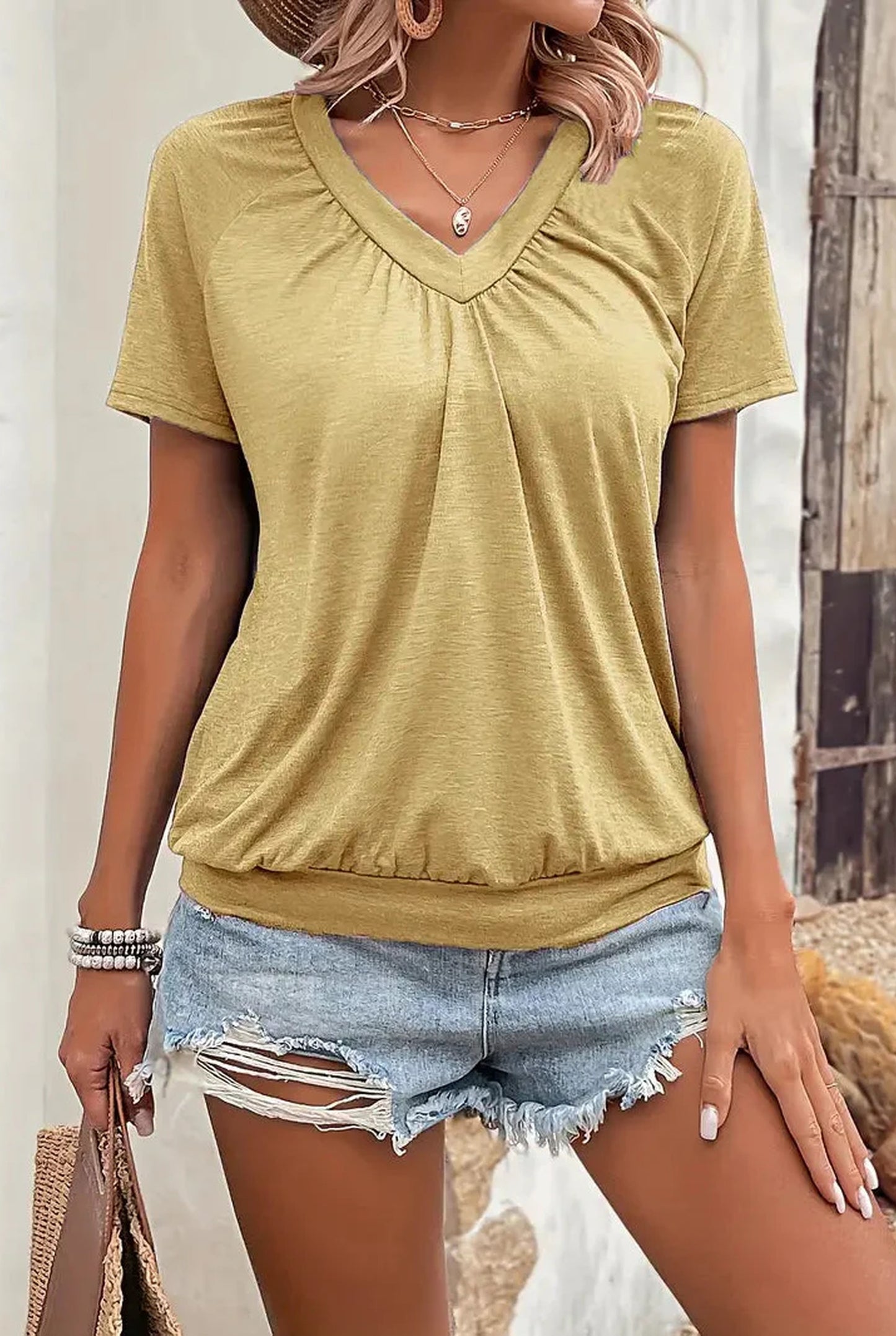Adalgisa Women's T-Shirt | V-Neck | Short Sleeves