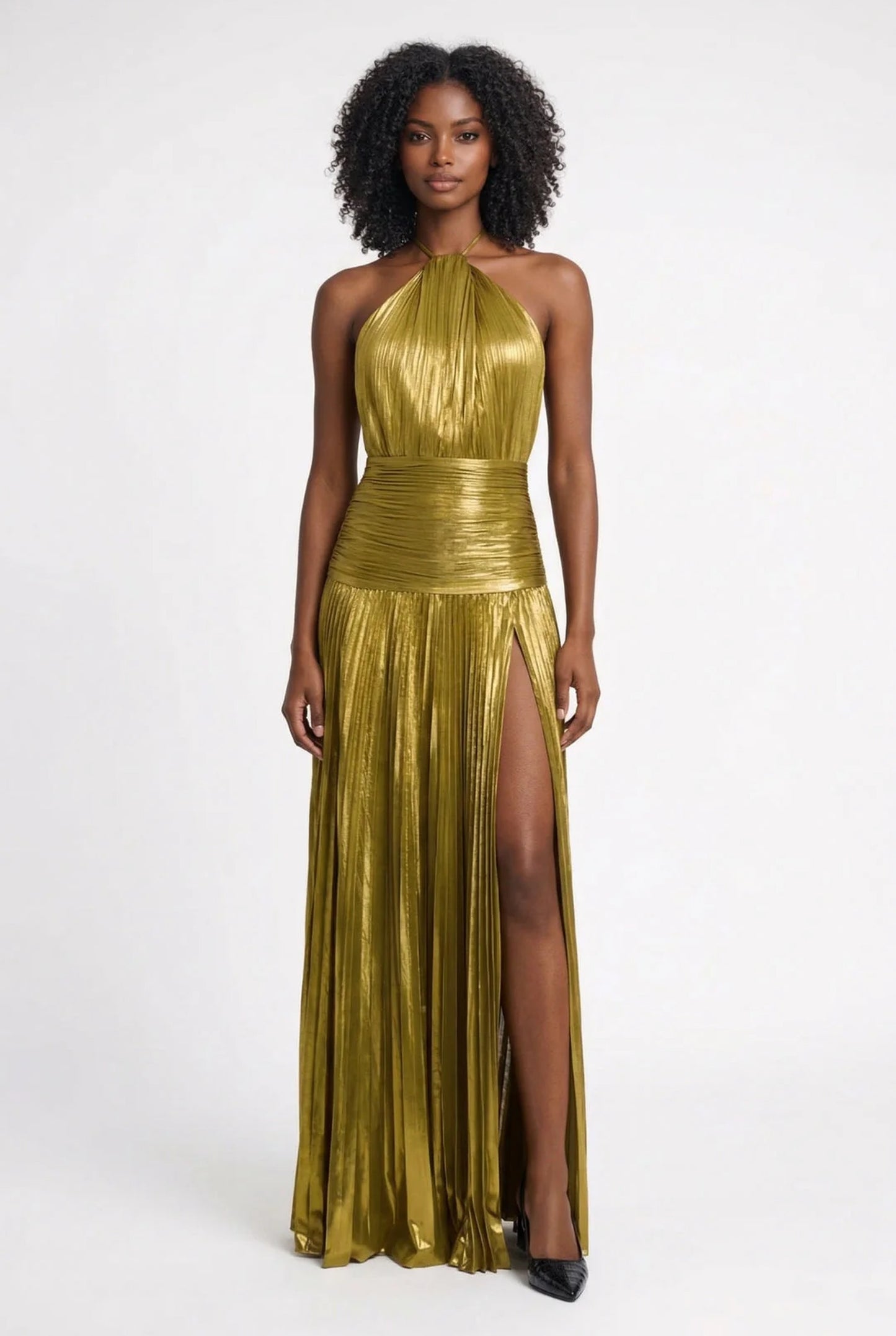 Mercedes Dames Maxi Jurk | Halternek Design | Hoge Split