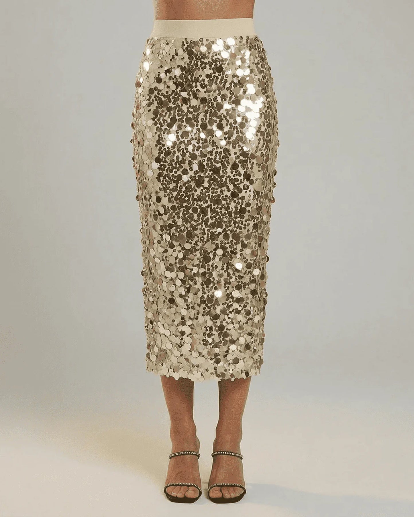 Sixtine Dames Midi Rok | Pailletten | Rechte Pasvorm