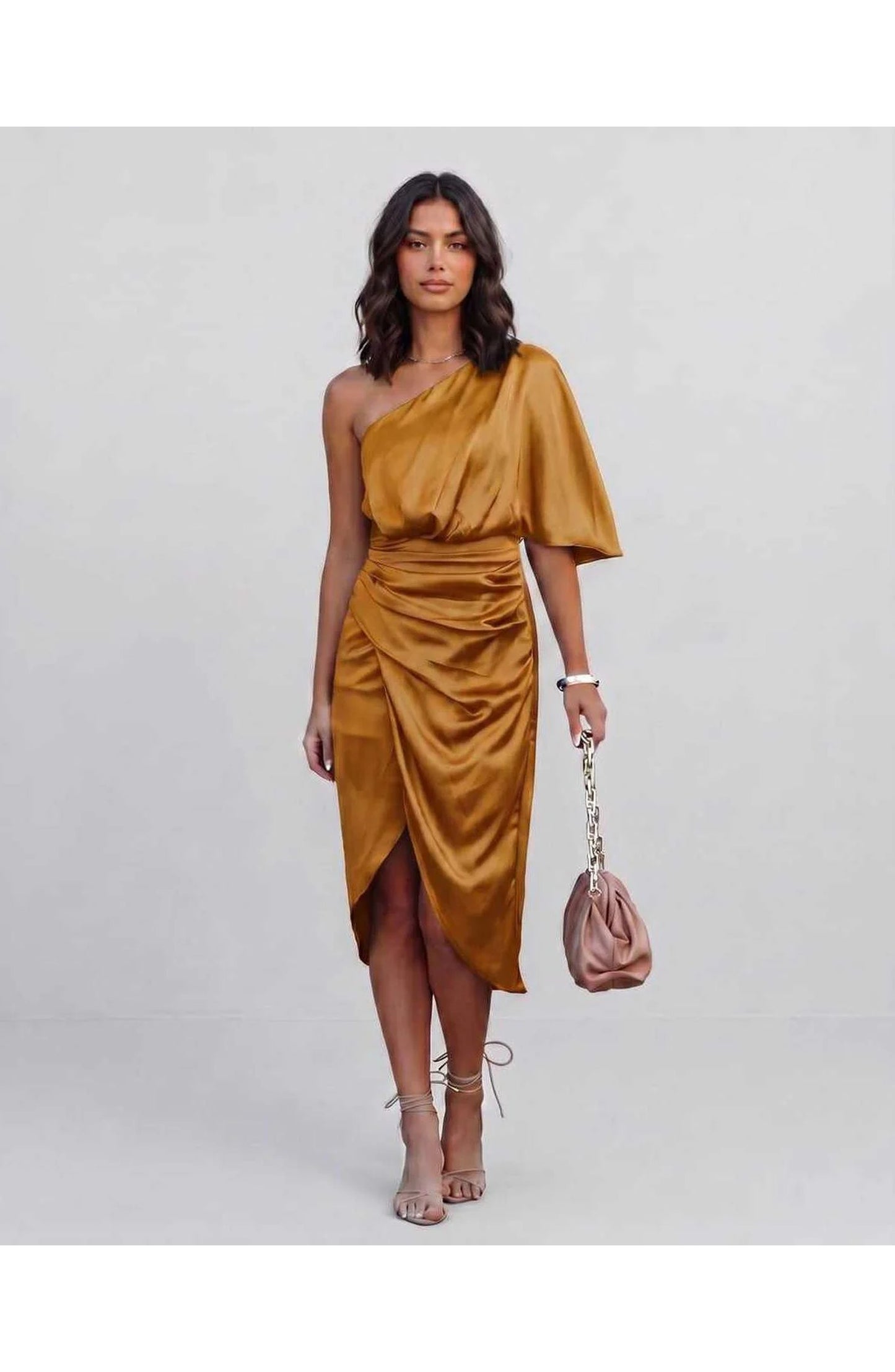 Marguerite Women's Midi Dress | One Shoulder | Layered Fringe