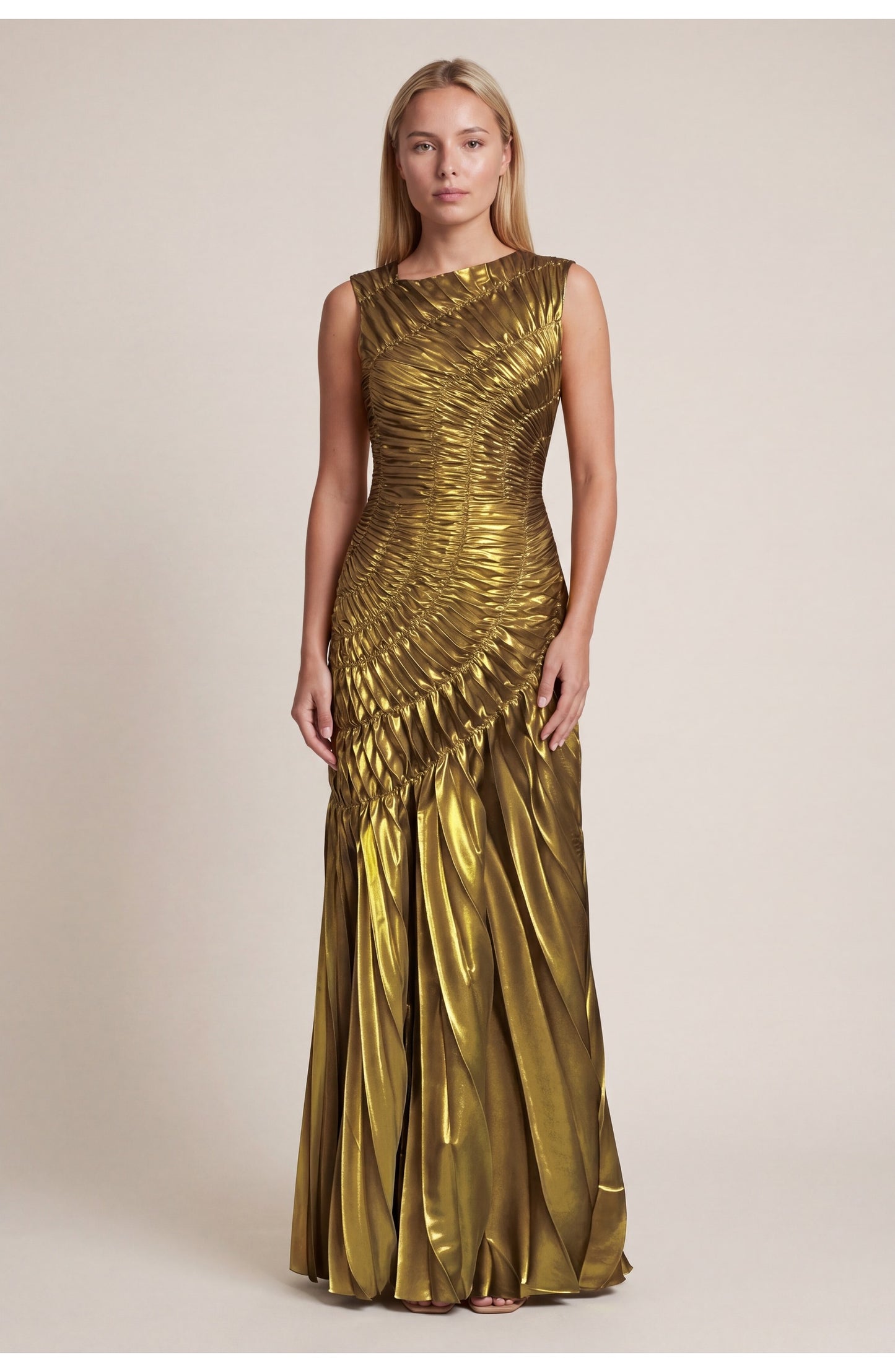 Aurélie Dames Maxi Jurk | Glitter | Watervalhals