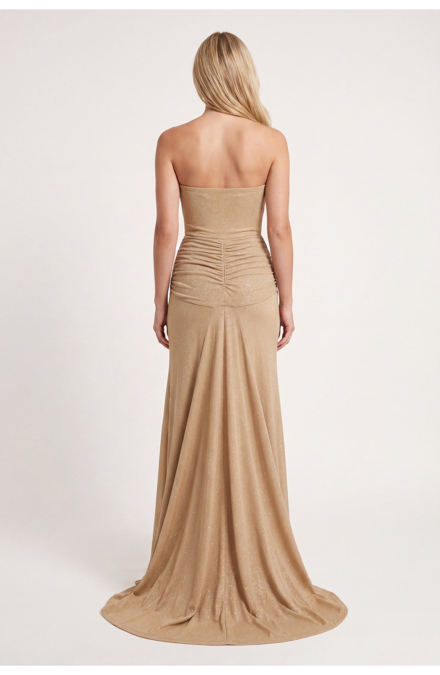 Dorothée Dames Maxi Jurk | Strapless Bandeau Top | Gedrapeerde Zijknoop