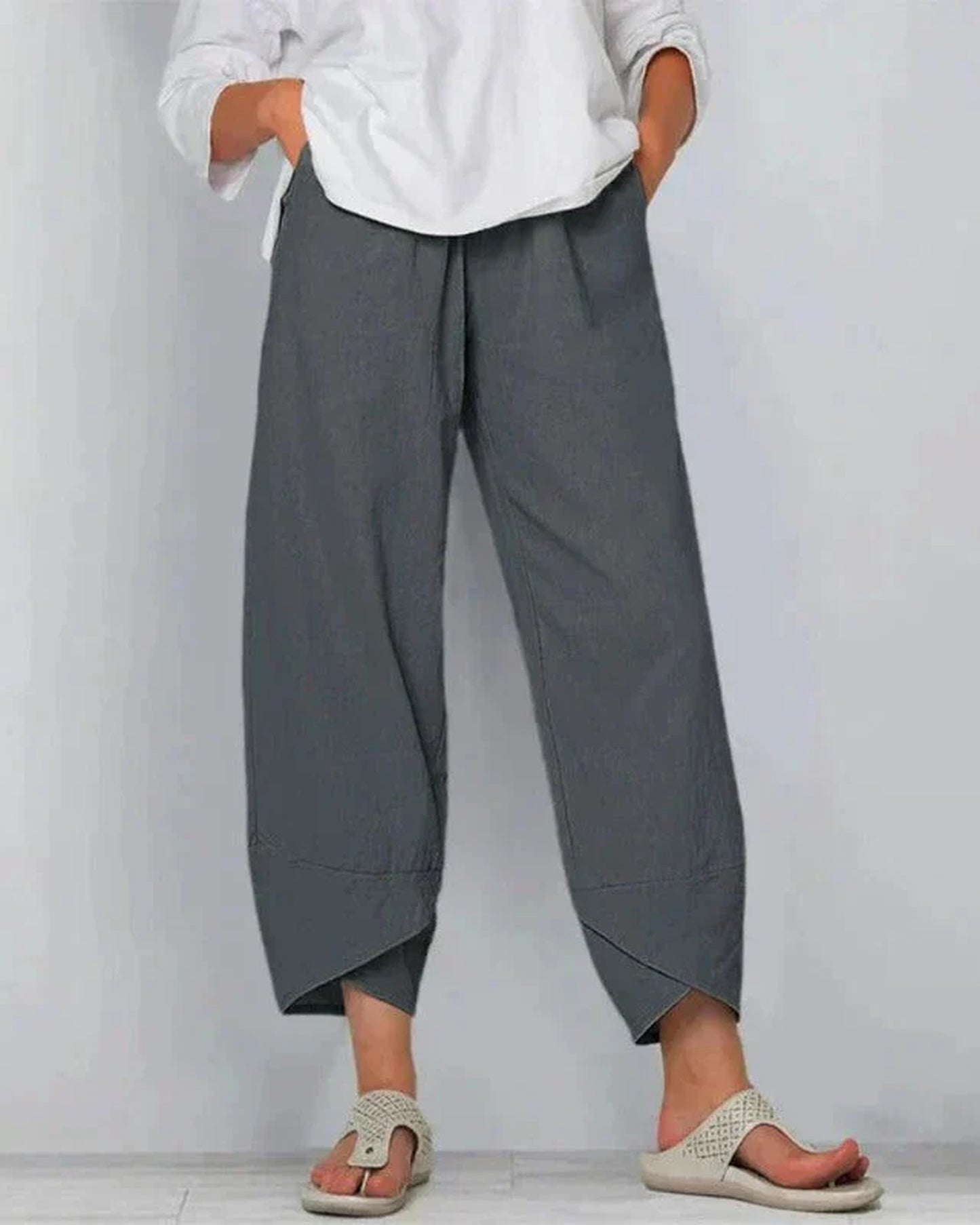 Béline Dames Broek | Wijde Pijpen | Gekruiste Zoom