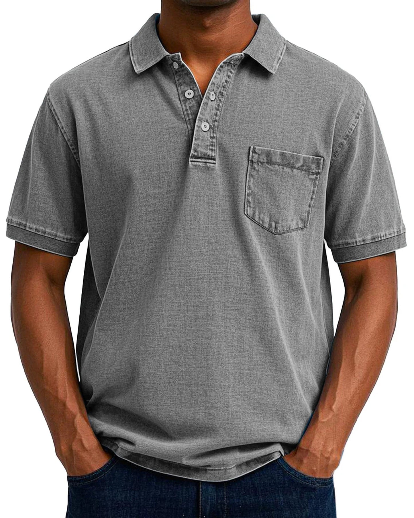 Egidio Heren Polo Shirt | Borststak Detail | Klassieke Kraag