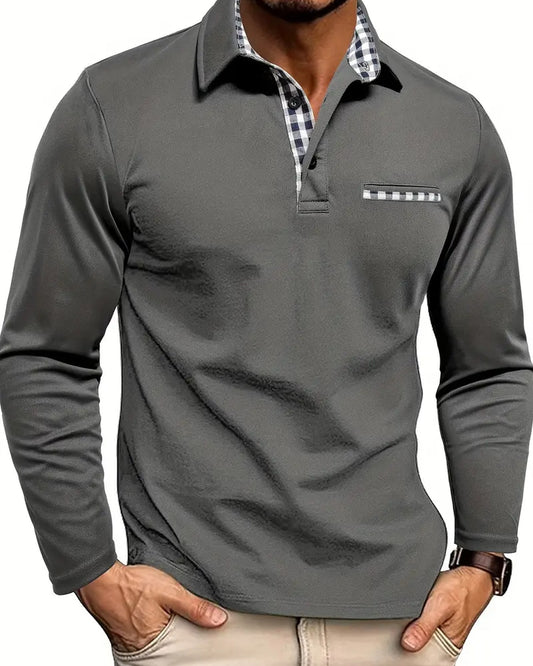 Flavio Heren Polo Shirt | Geruit Patroon | Contrasterende Kraag