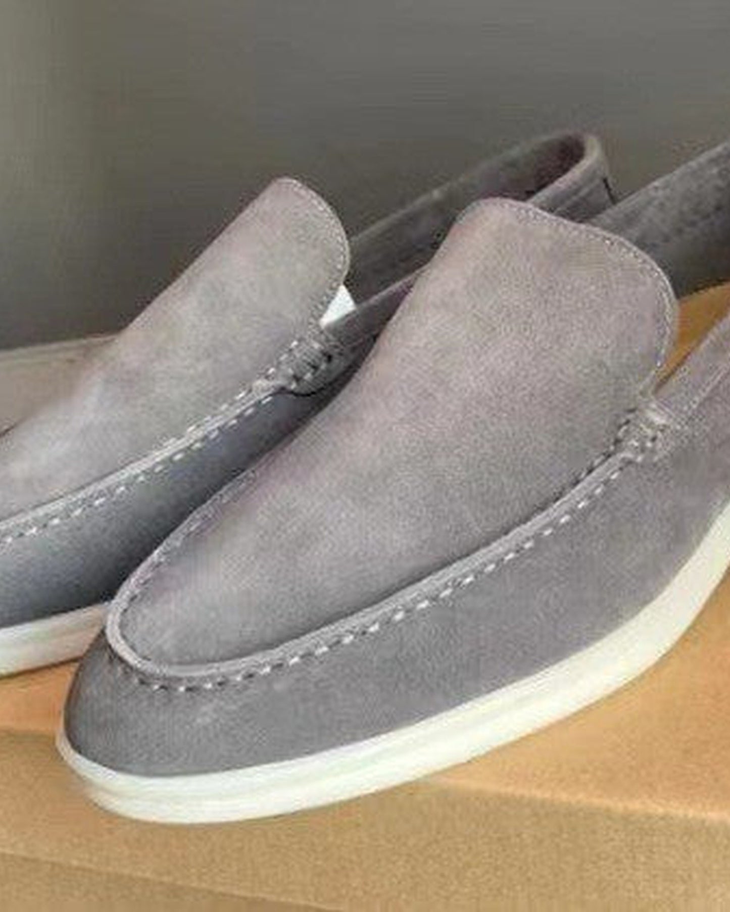 Enzo Heren Loafers | Suede Finish | Kontrastfarvet Sålkant