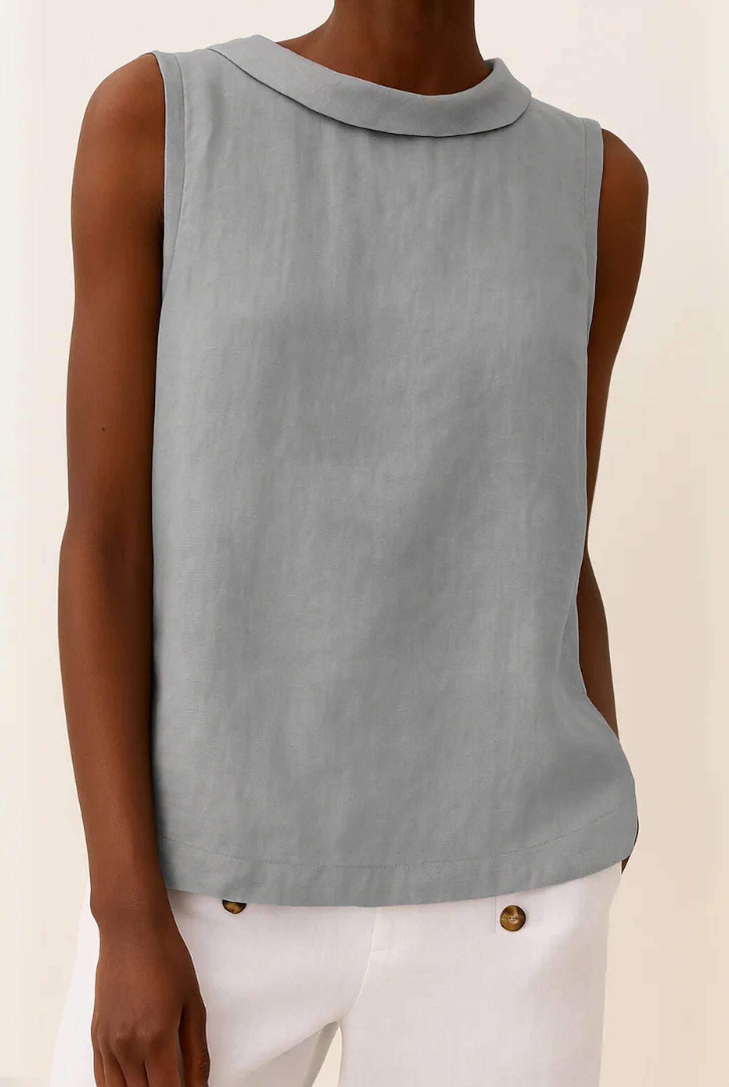 Alide Dames Top | Ronde Kraag | Mouwloos