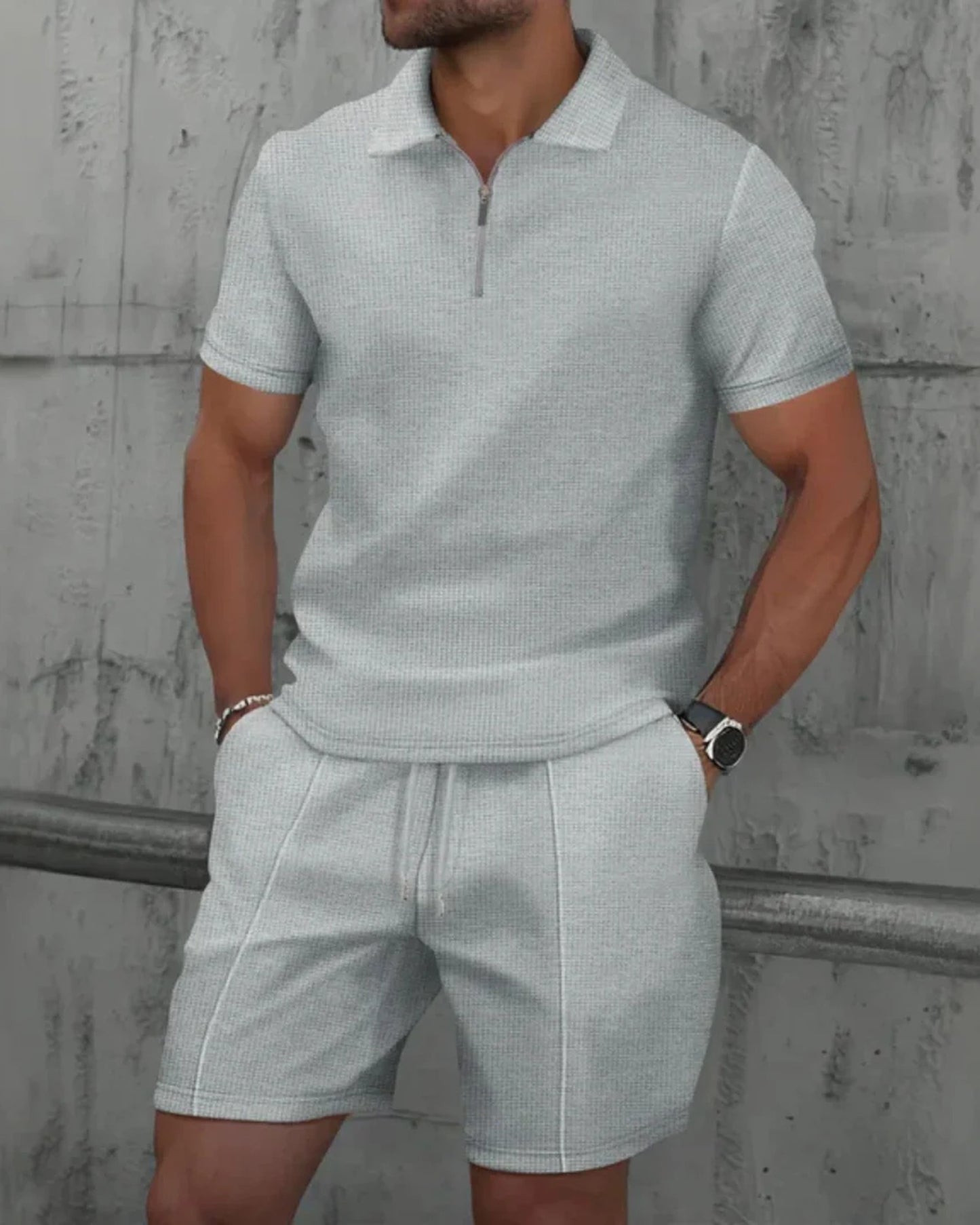 Felice Heren Co-Ord Set | Korte Mouwen | Wijde Shorts