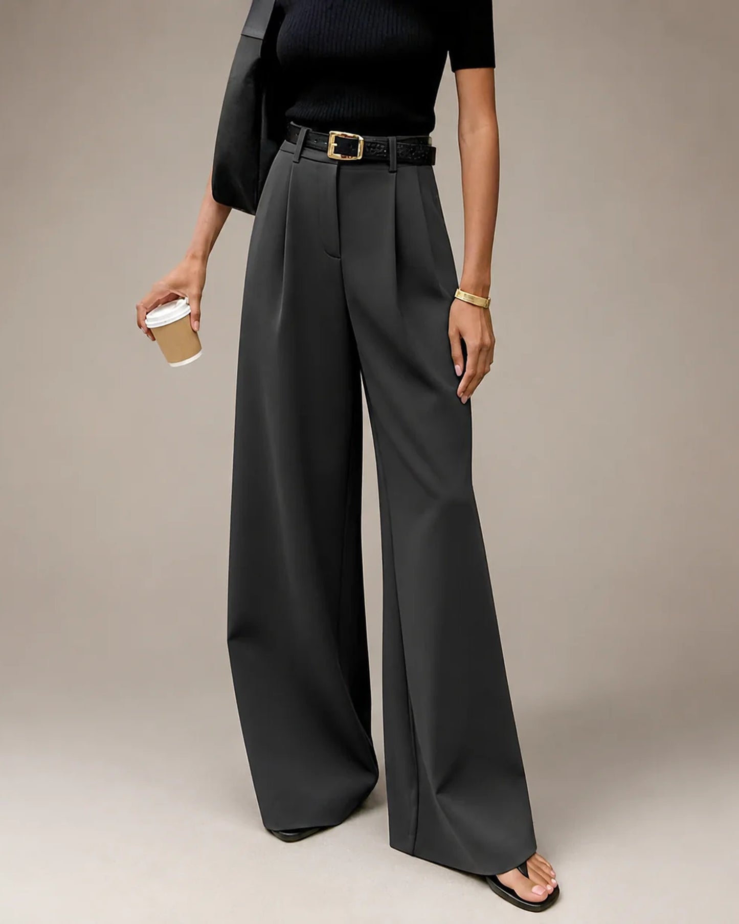 Reine-Marie Dames Broek | Wijde Pijpen | Hoge Taille