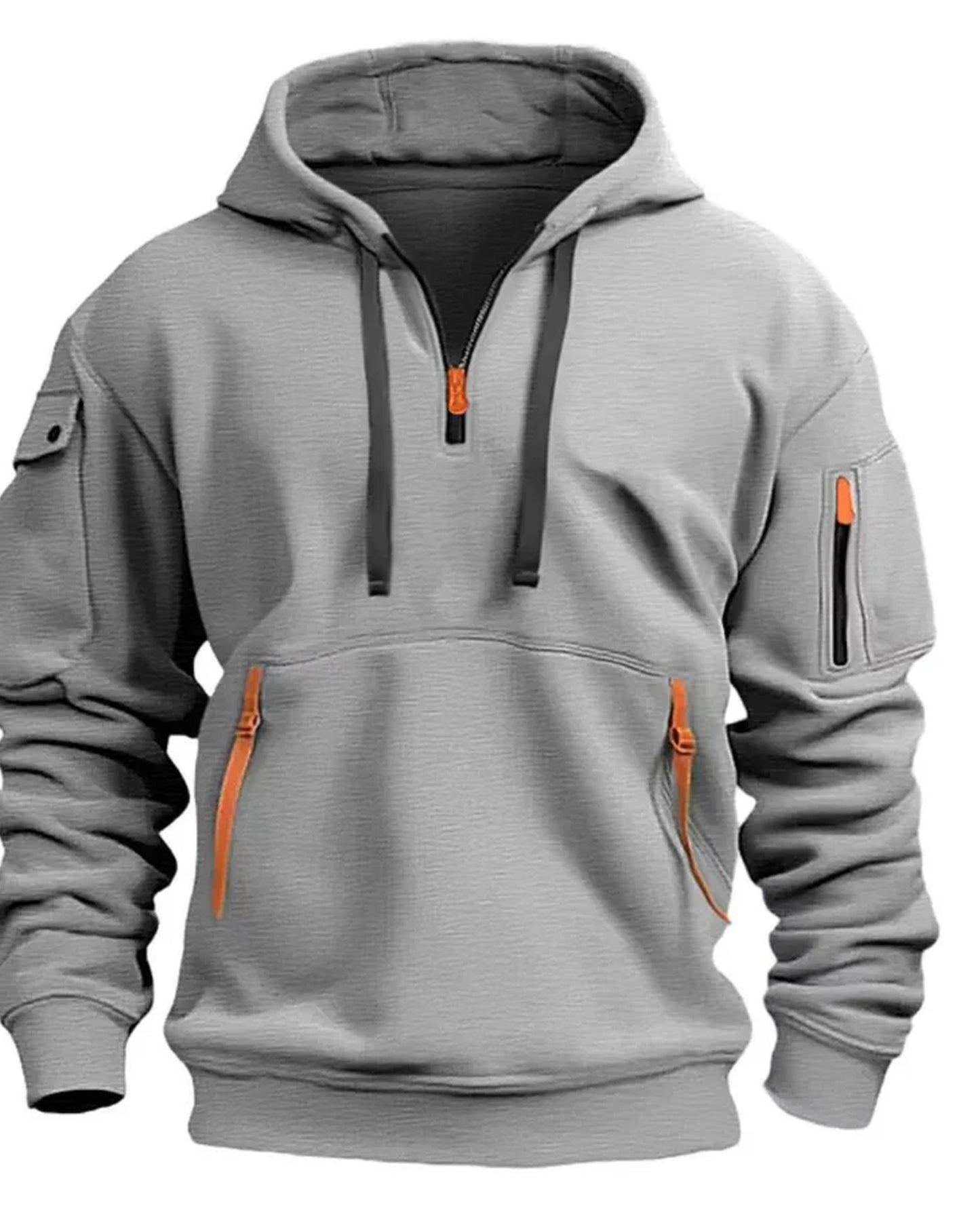 Corrado Heren Hoodie | Cargo-Zakken | Halve Ritssluiting