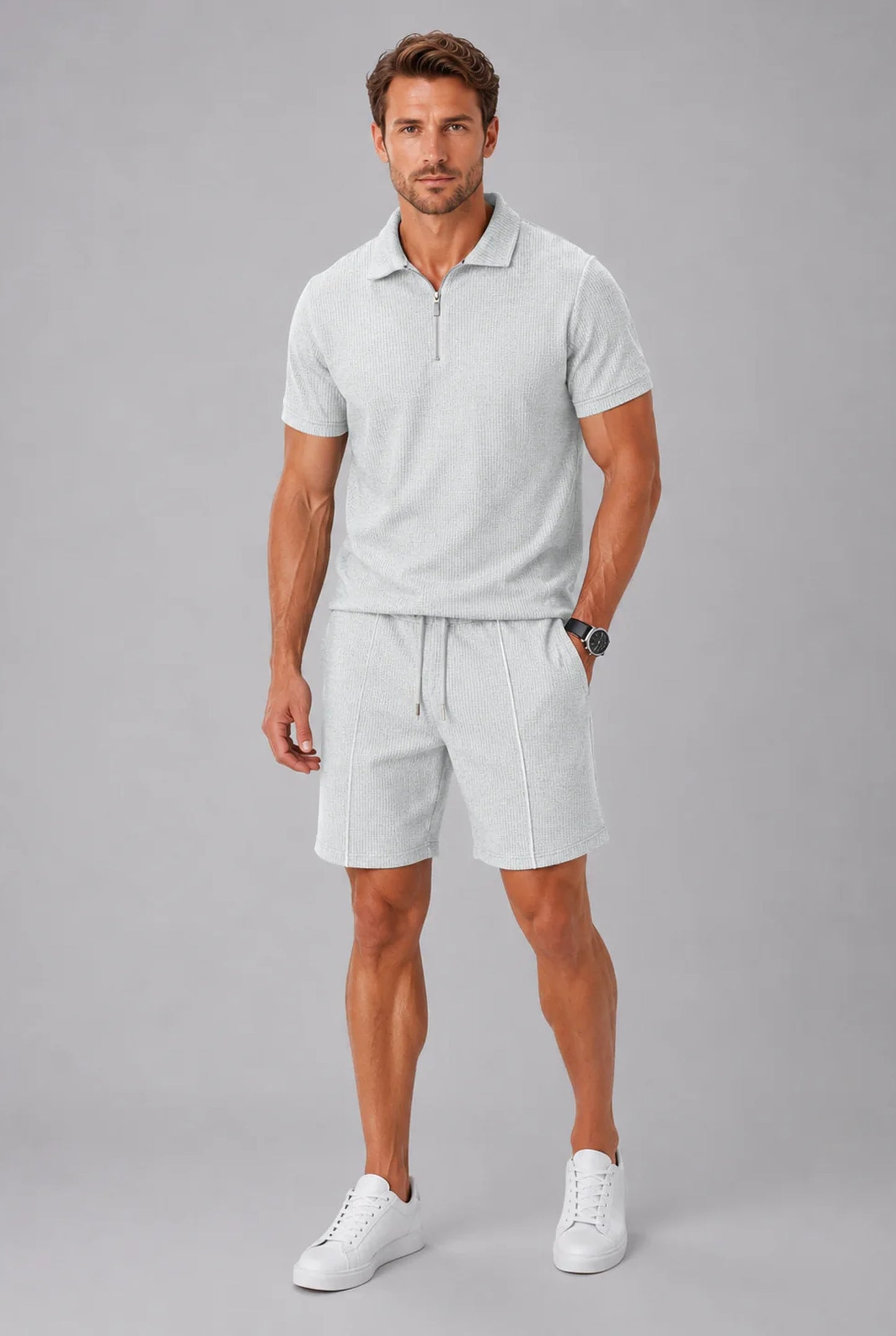 Pancrazio Heren Co-Ord Set | Korte Mouwen | Wijde Broek