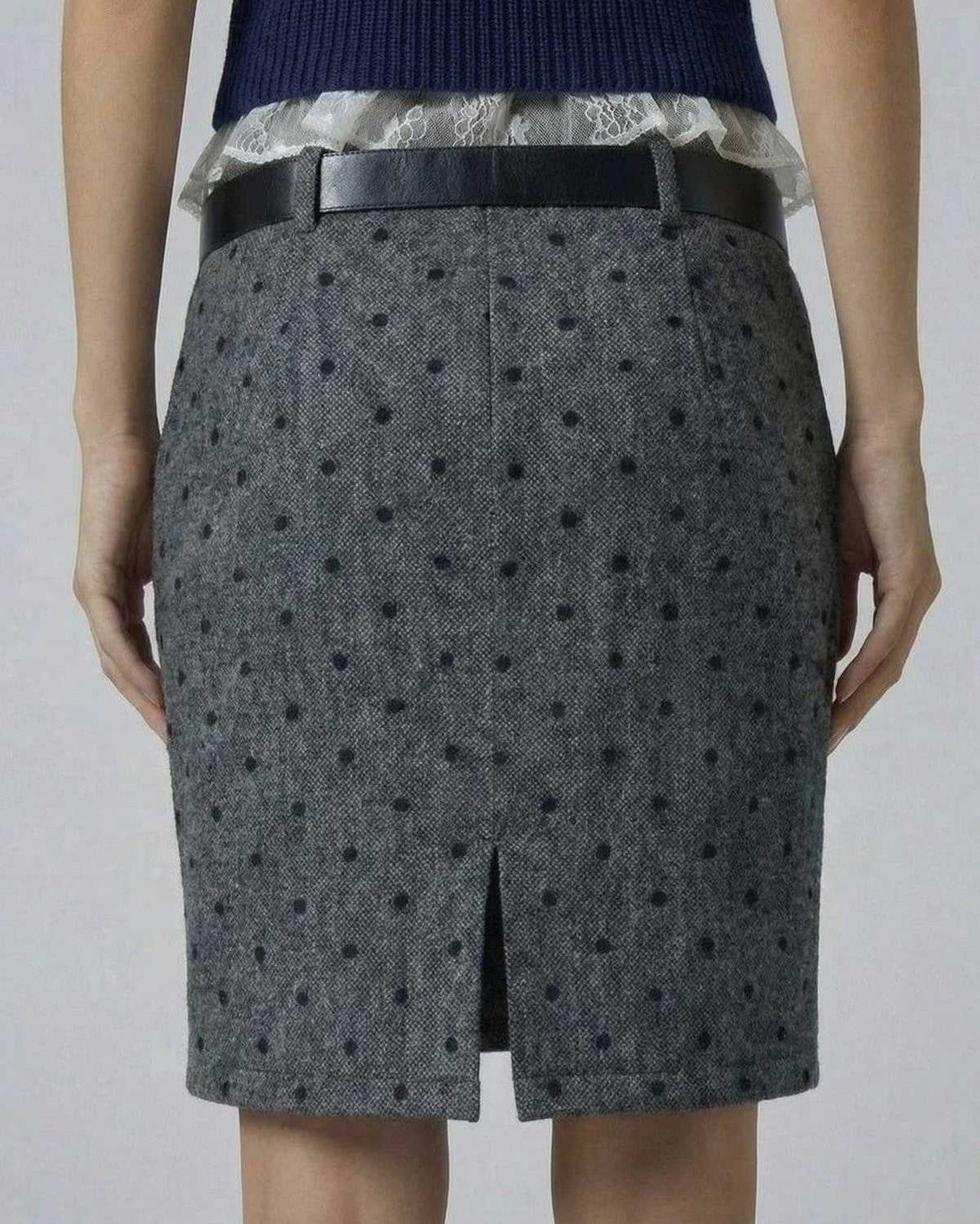Katia Dames Mini Rok | Polkadot Patroon | Achterpand Split