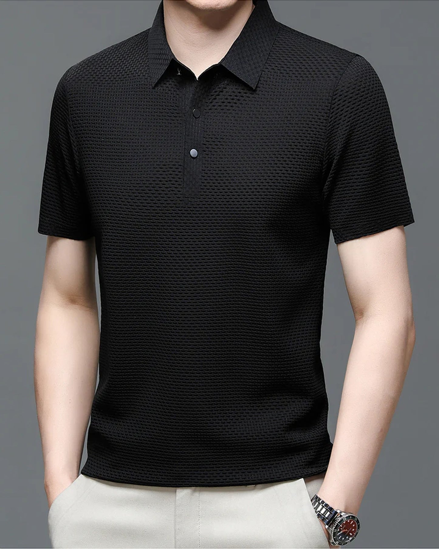 Innocenzo Heren Polo Shirt | Gestructureerde Weving | Klassieke Kraag