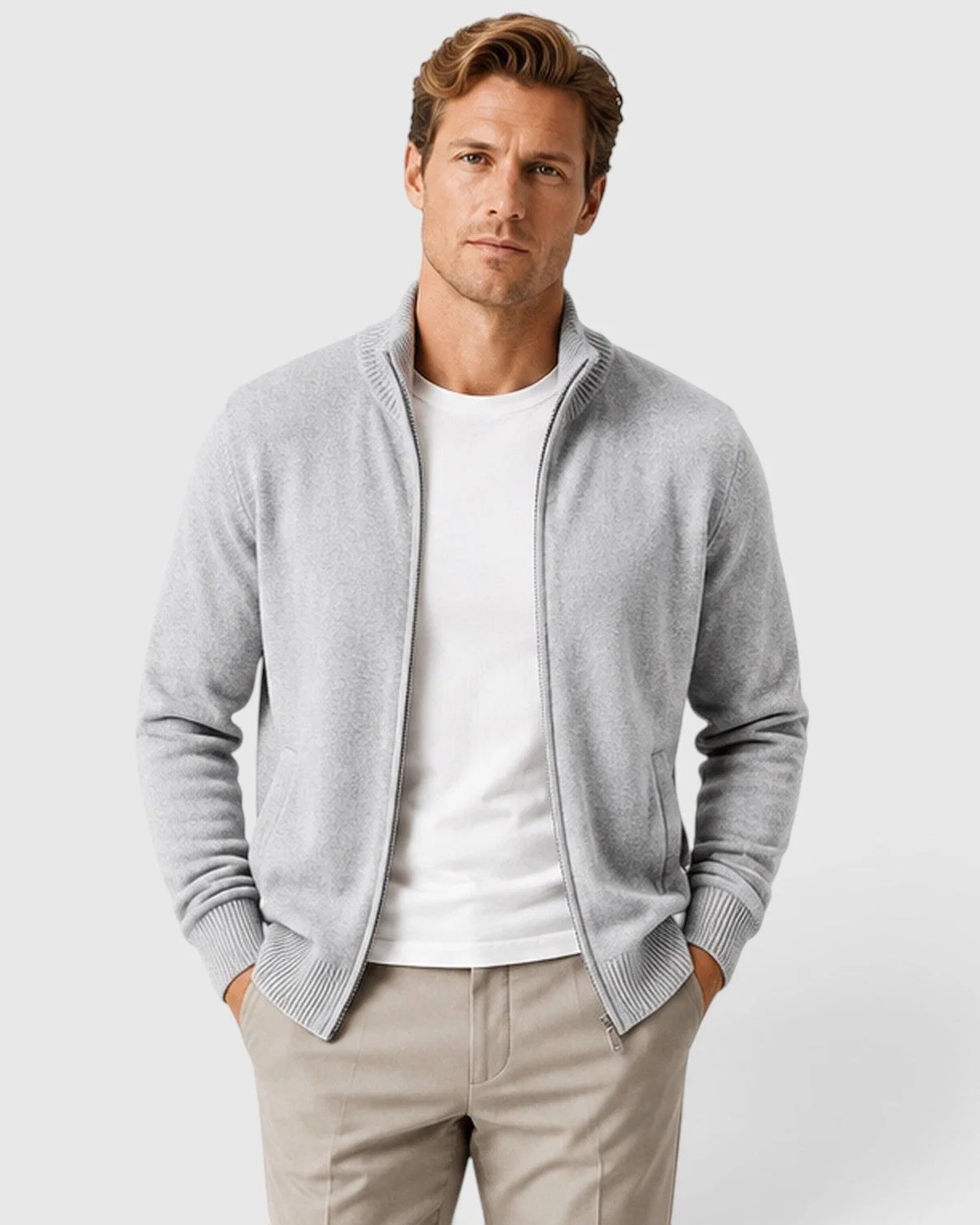 Valerio Heren Vest | Ritssluiting | Geribde Manchetten