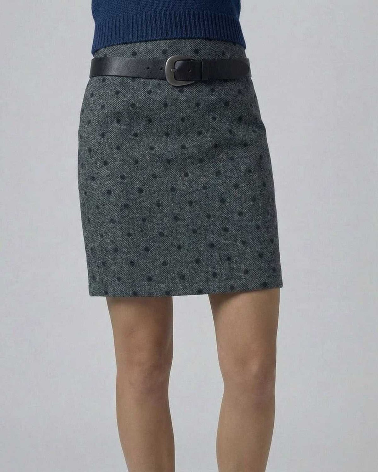Katia Dames Mini Rok | Polkadot Patroon | Achterpand Split