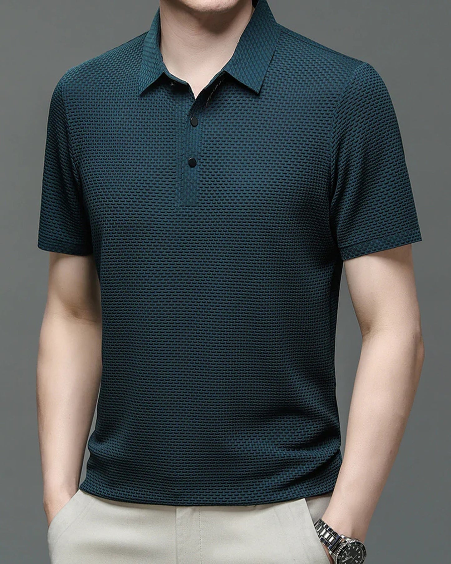 Innocenzo Heren Polo Shirt | Gestructureerde Weving | Klassieke Kraag