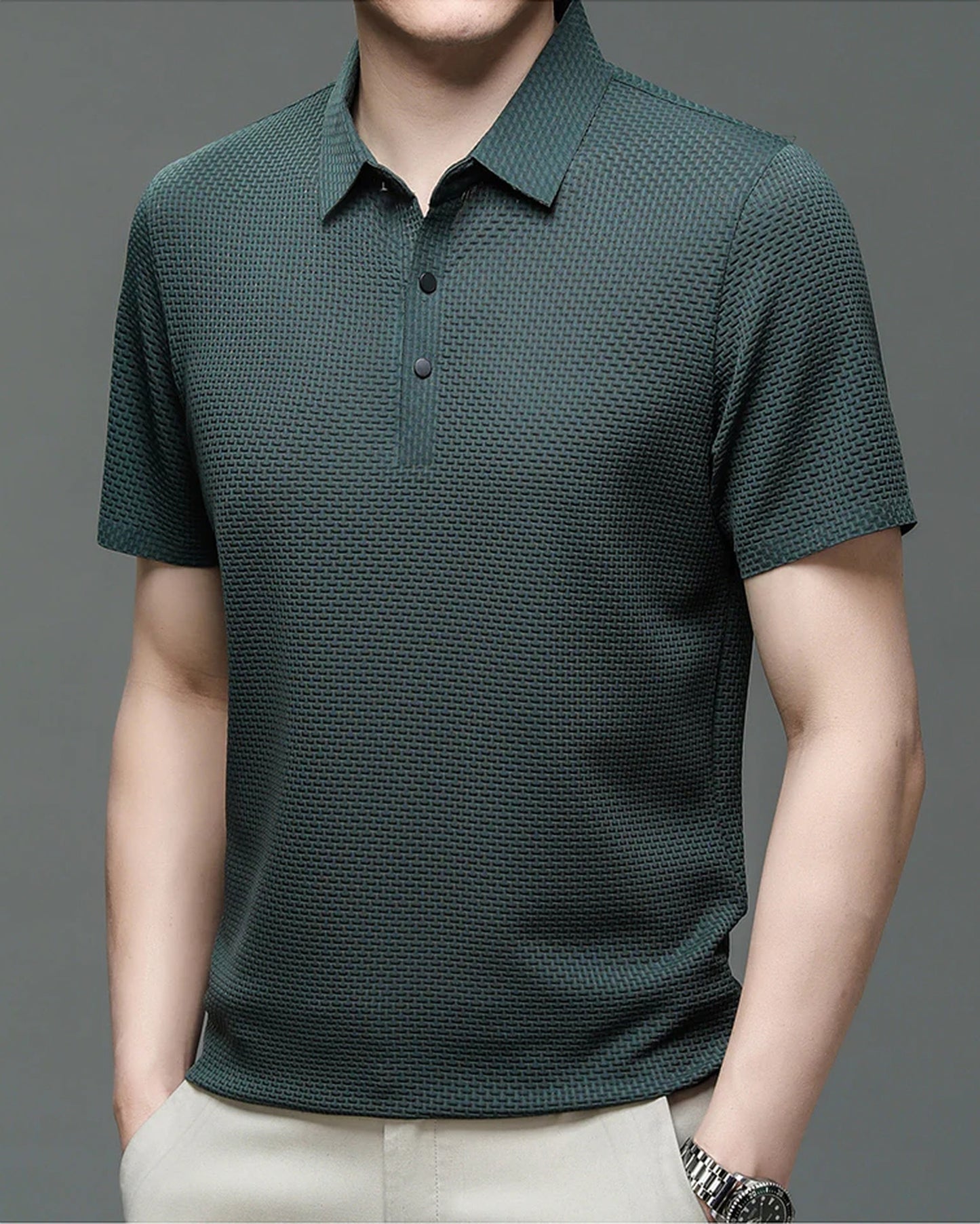 Innocenzo Heren Polo Shirt | Gestructureerde Weving | Klassieke Kraag
