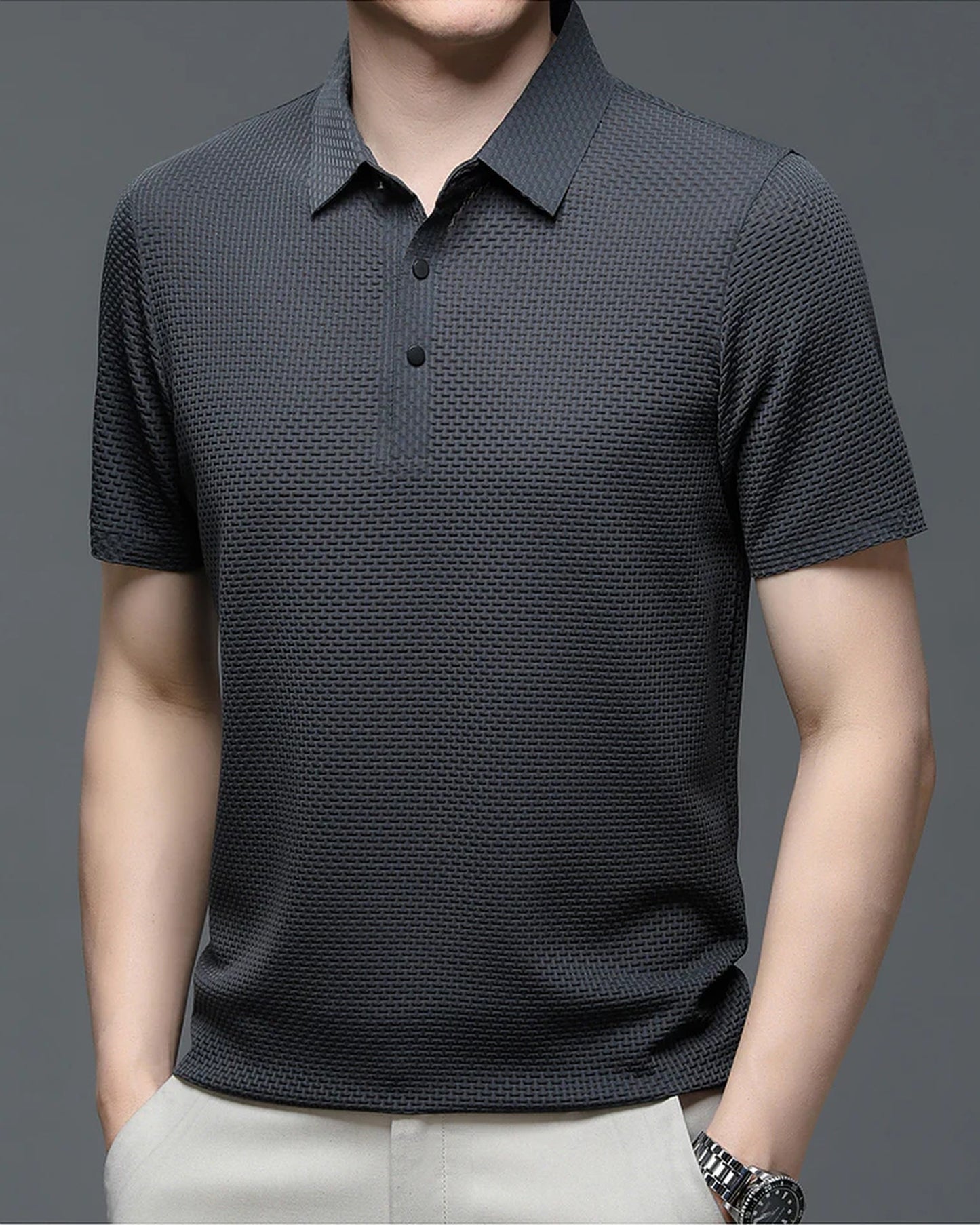 Innocenzo Heren Polo Shirt | Gestructureerde Weving | Klassieke Kraag