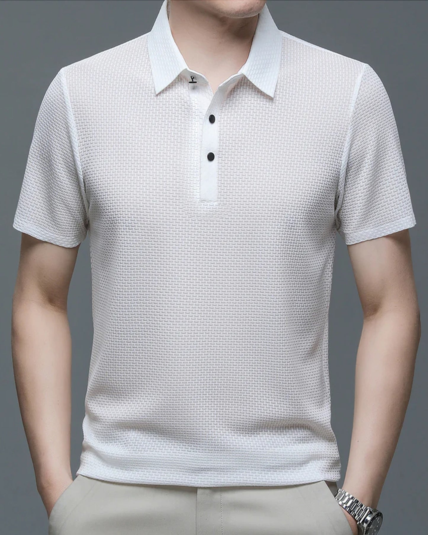 Innocenzo Heren Polo Shirt | Gestructureerde Weving | Klassieke Kraag