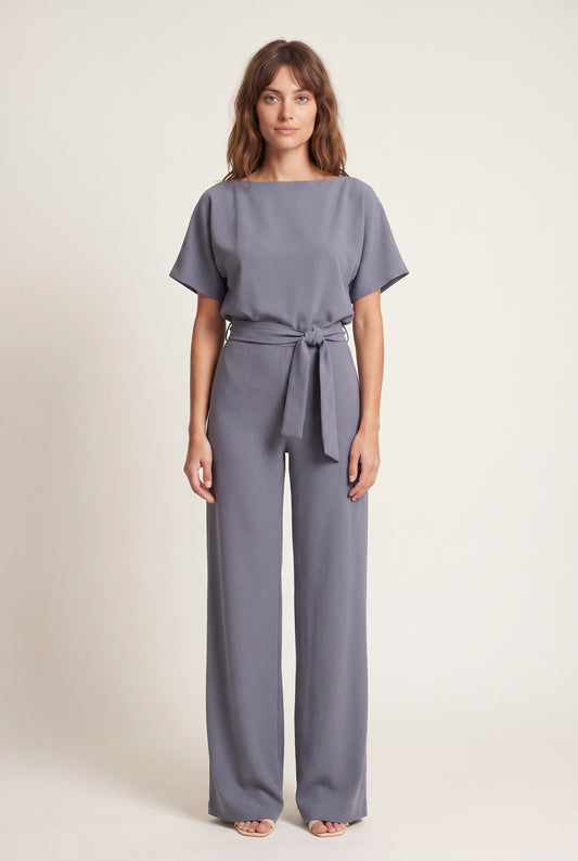 Édith Dames Jumpsuit | Vleermuismouwen | Strikceintuur