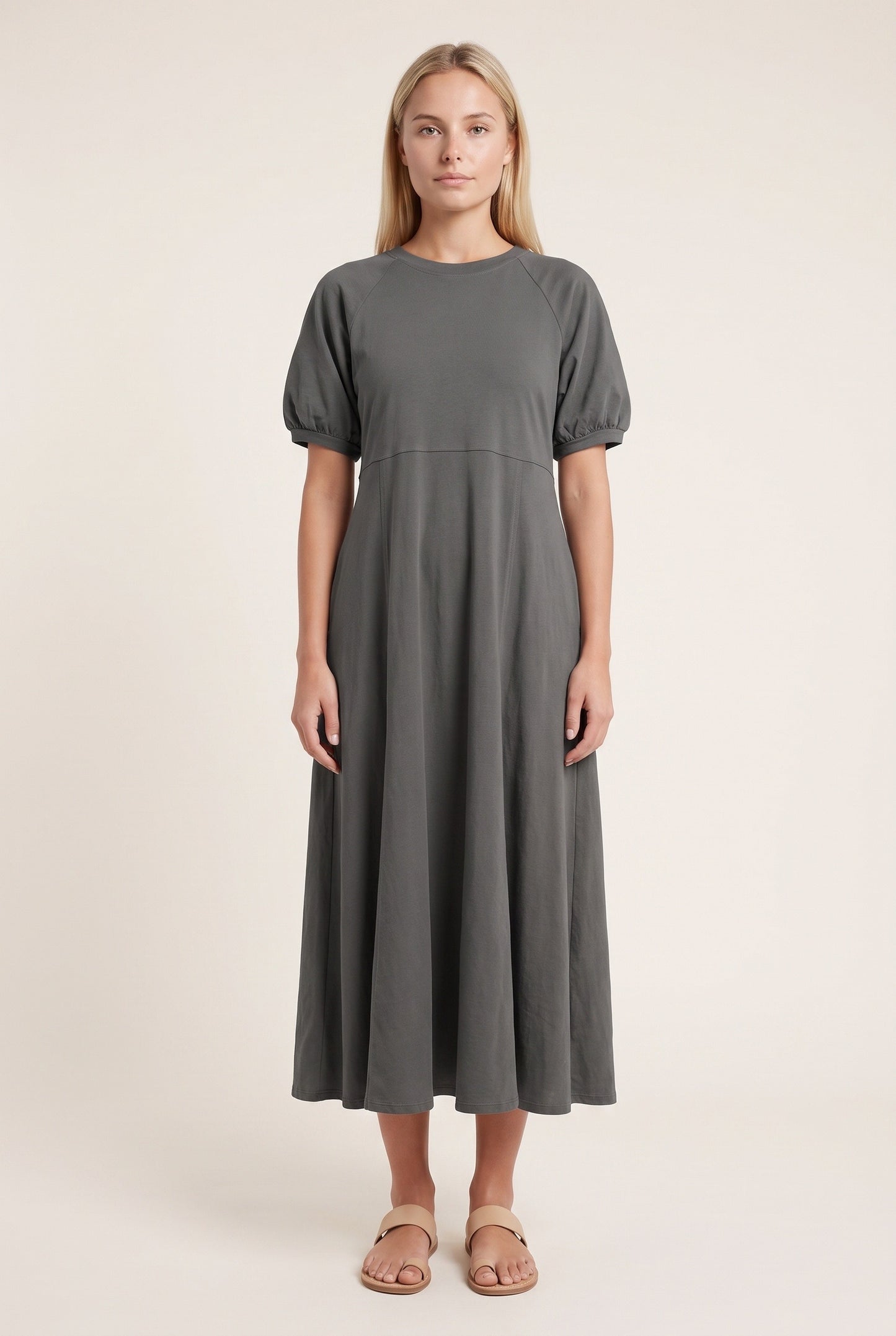 Zuzanne Dames Maxi Jurk | Pofmouwen | Wijde Pijpen