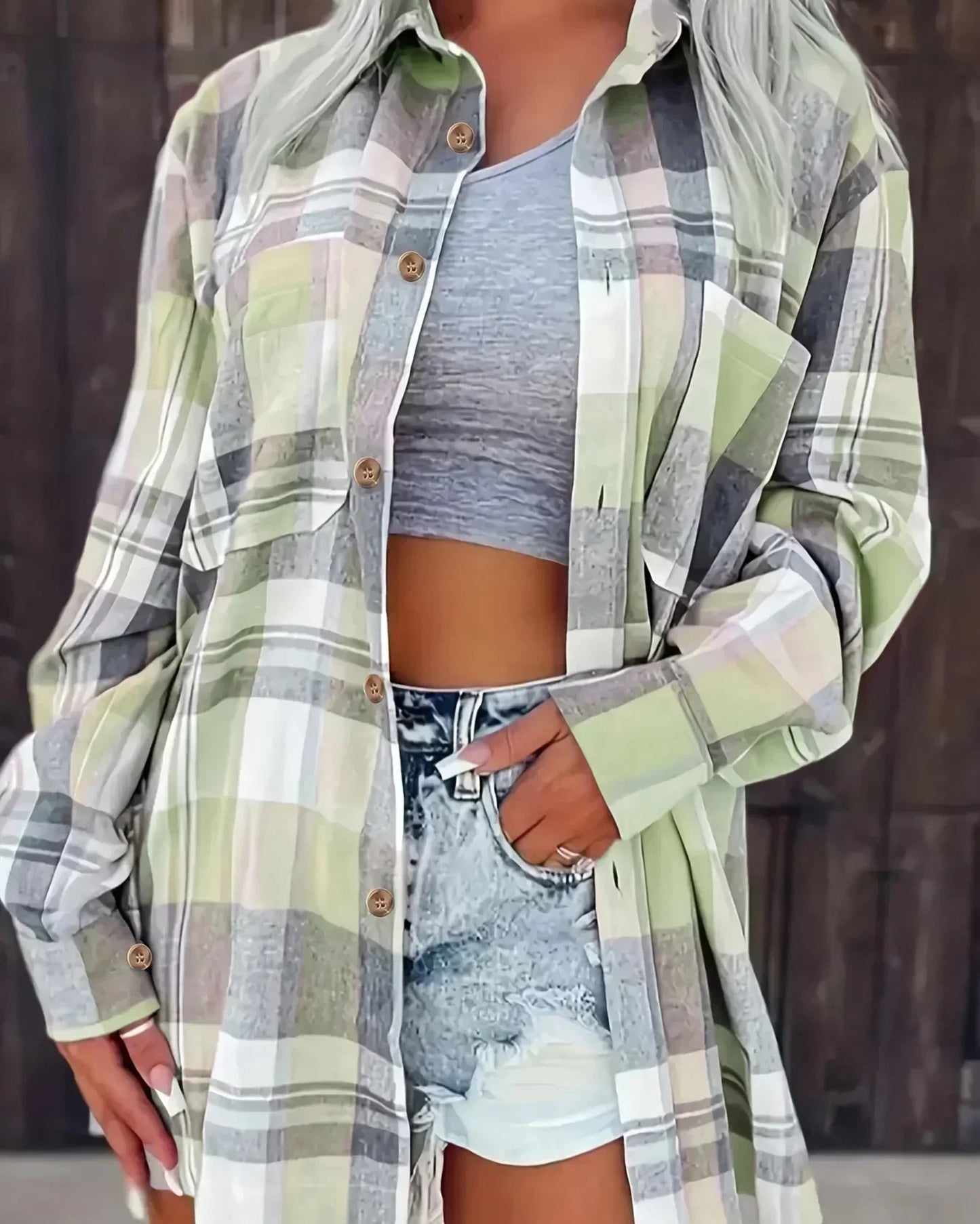 Annelore Dames Blouse | Oversized Pasvorm | Borstzakken Detail
