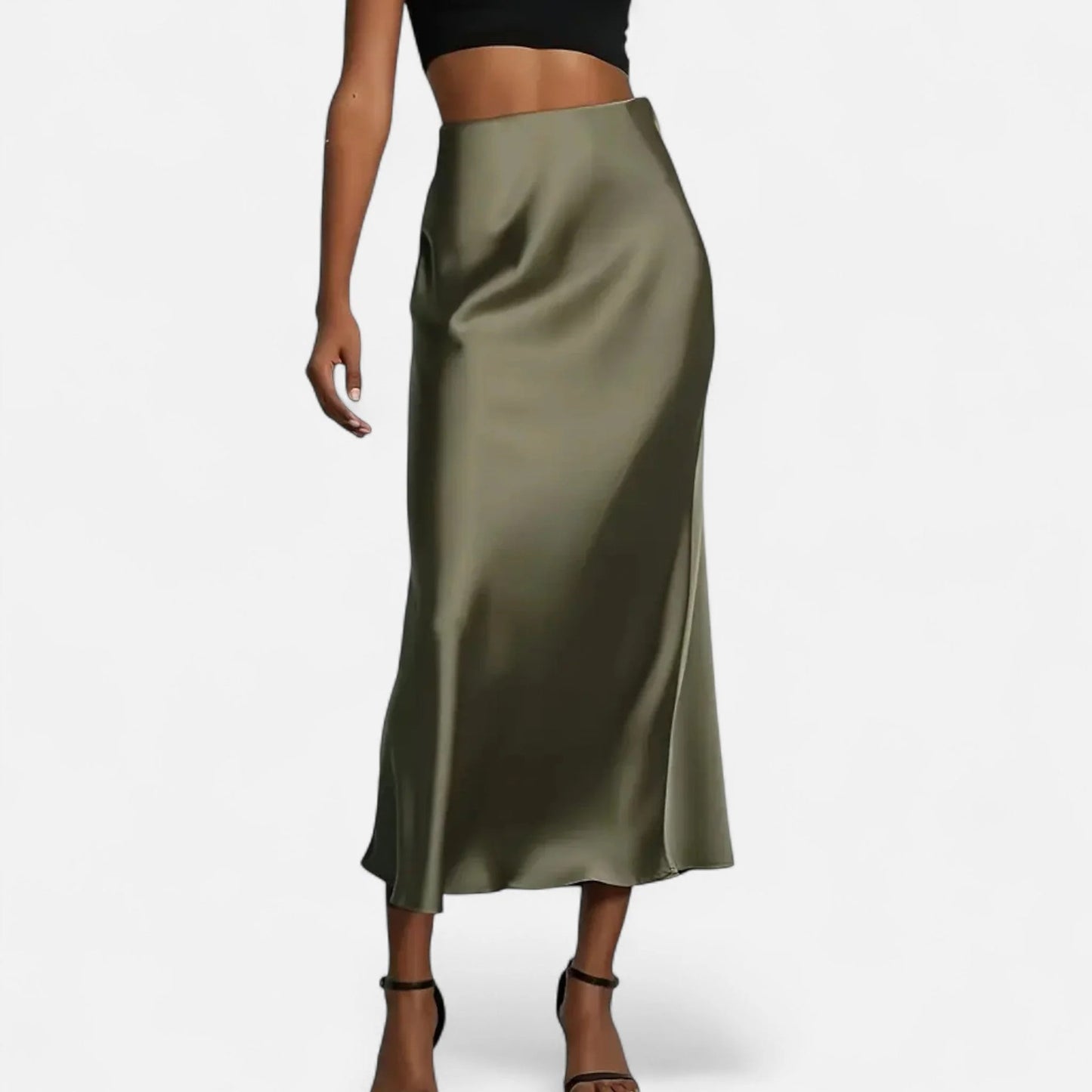 Garland Women's Skirt | Satin Midi | Flared Hem