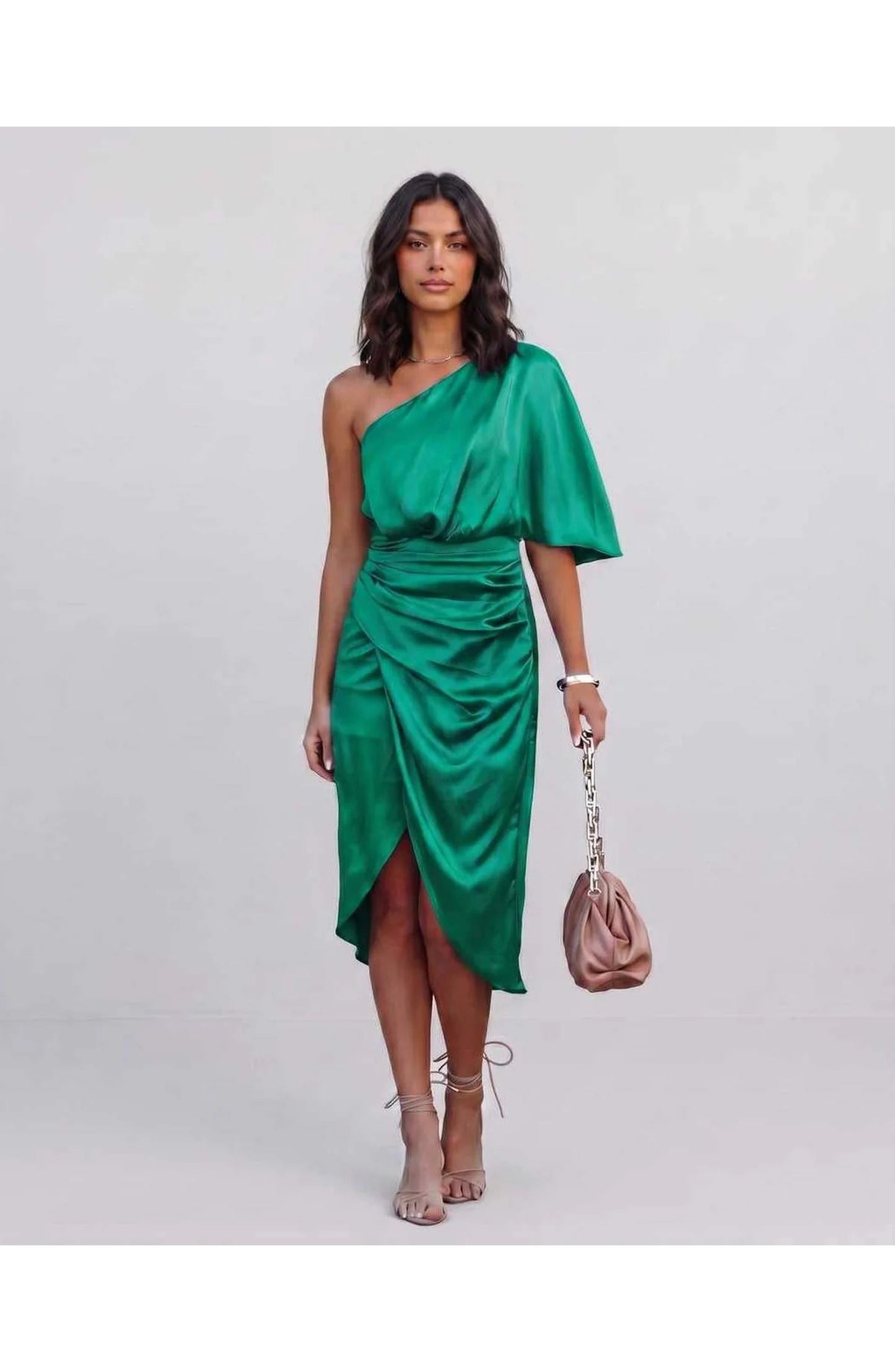 Marguerite Women's Midi Dress | One Shoulder | Layered Fringe