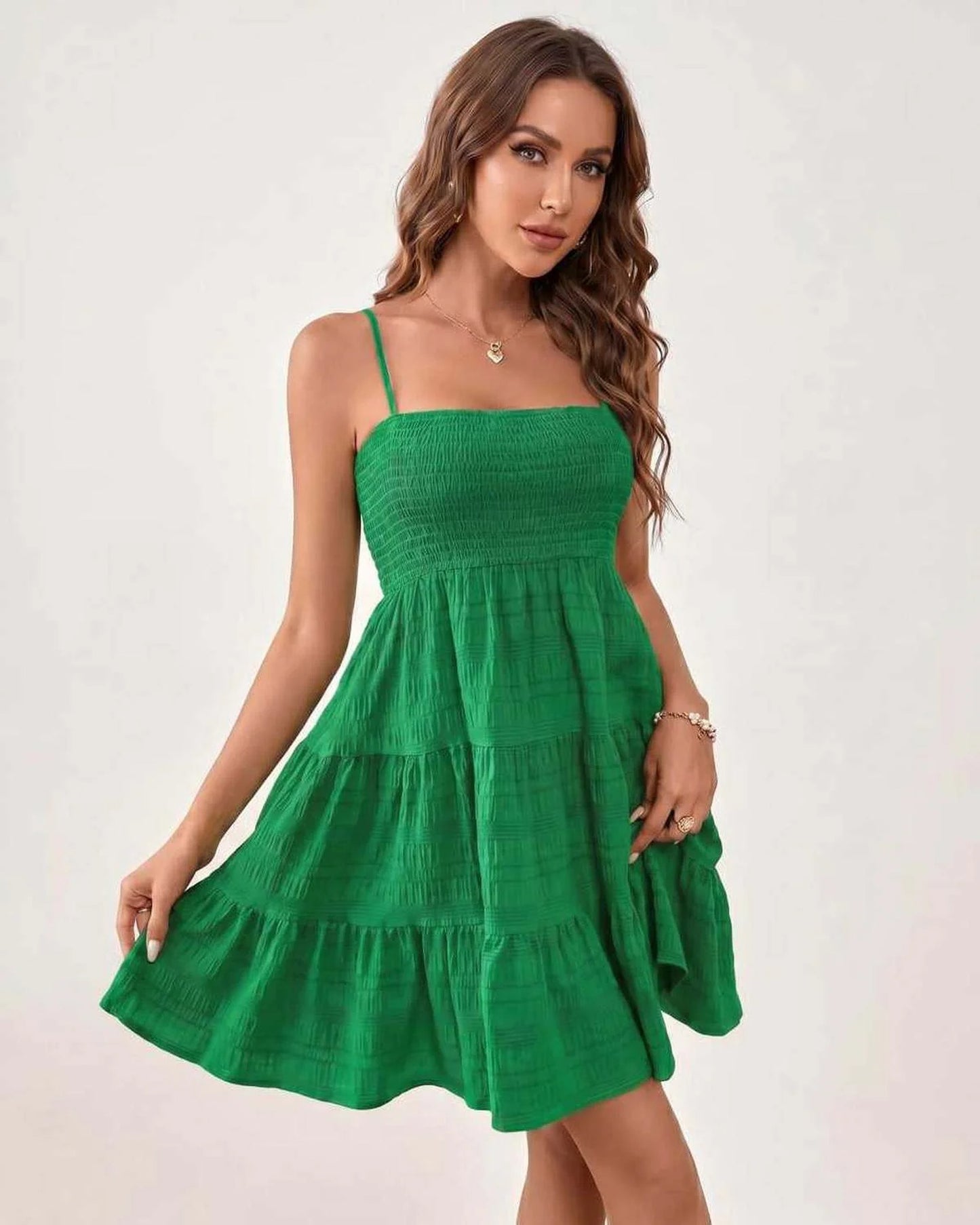 Tilda Dámské Mini Šaty | Nabíraný Bandeau Top | Vrstvené Sukně Pruhy