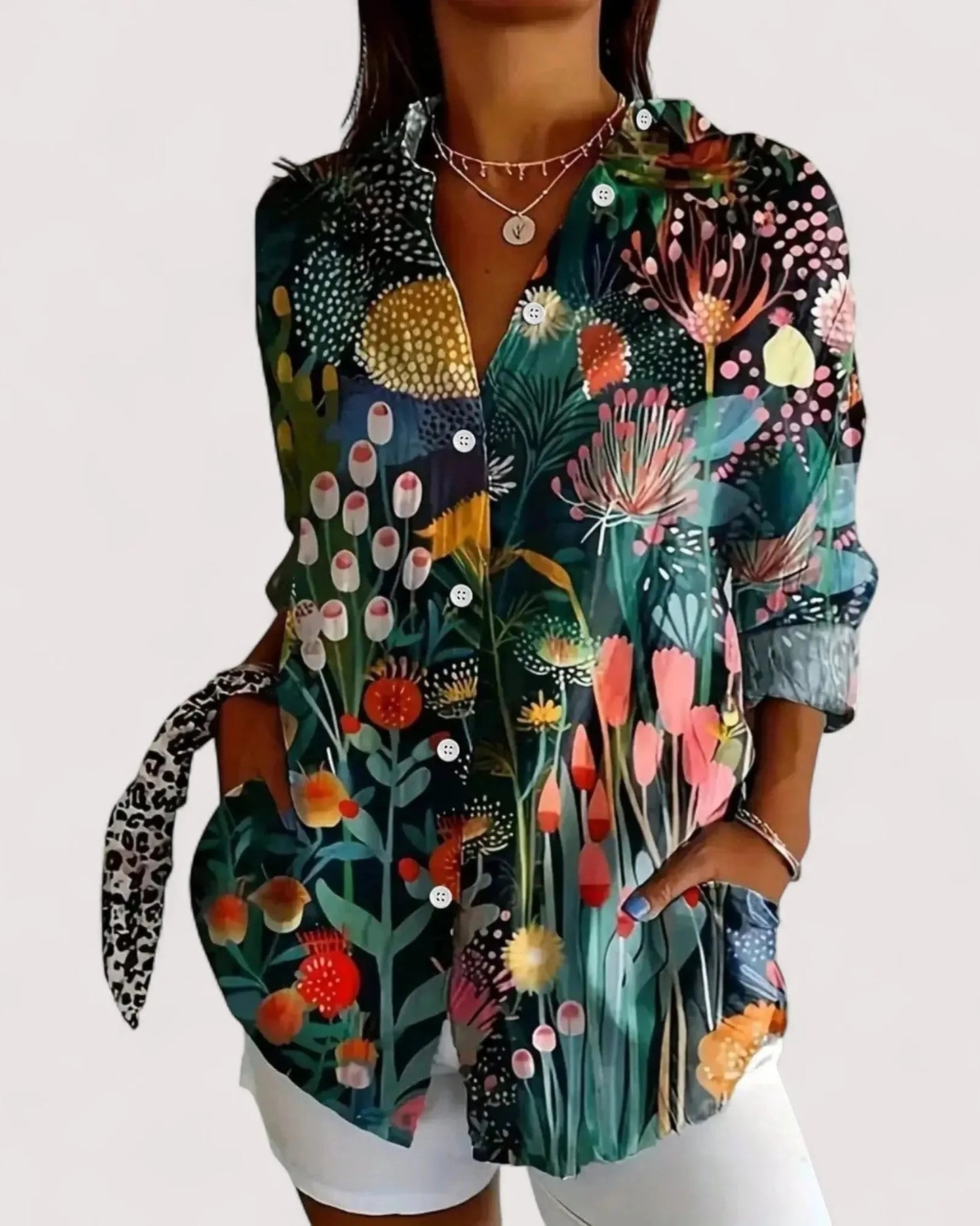 Robinette Dames Blouse | Abstract Print | Oversized Pasvorm