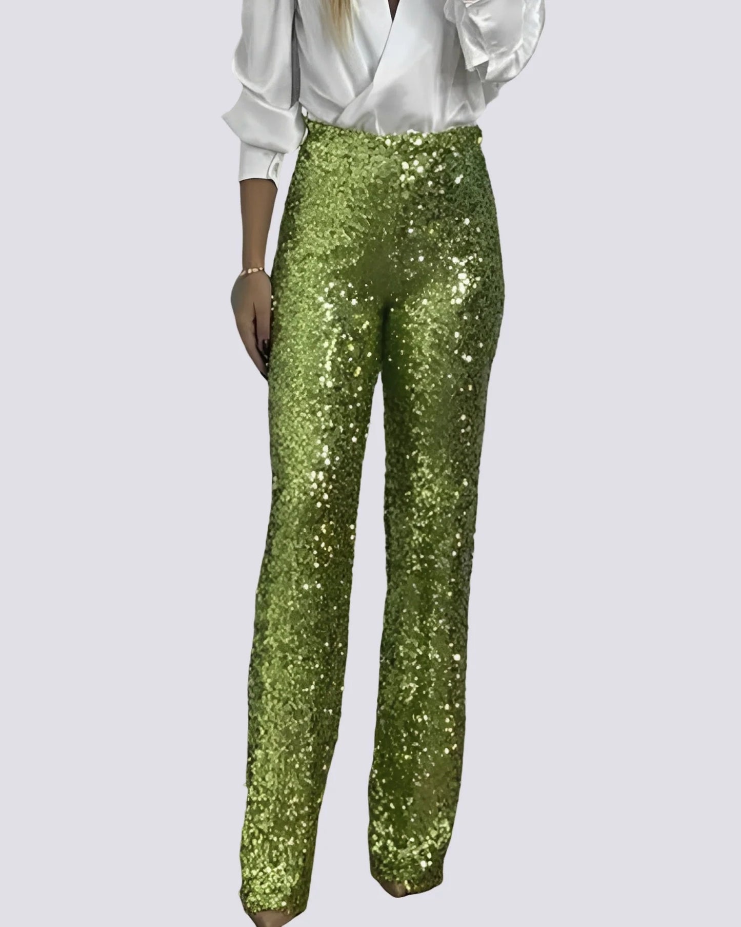 Philberte Dames Broek | Pailletten | Wijde Pijpen