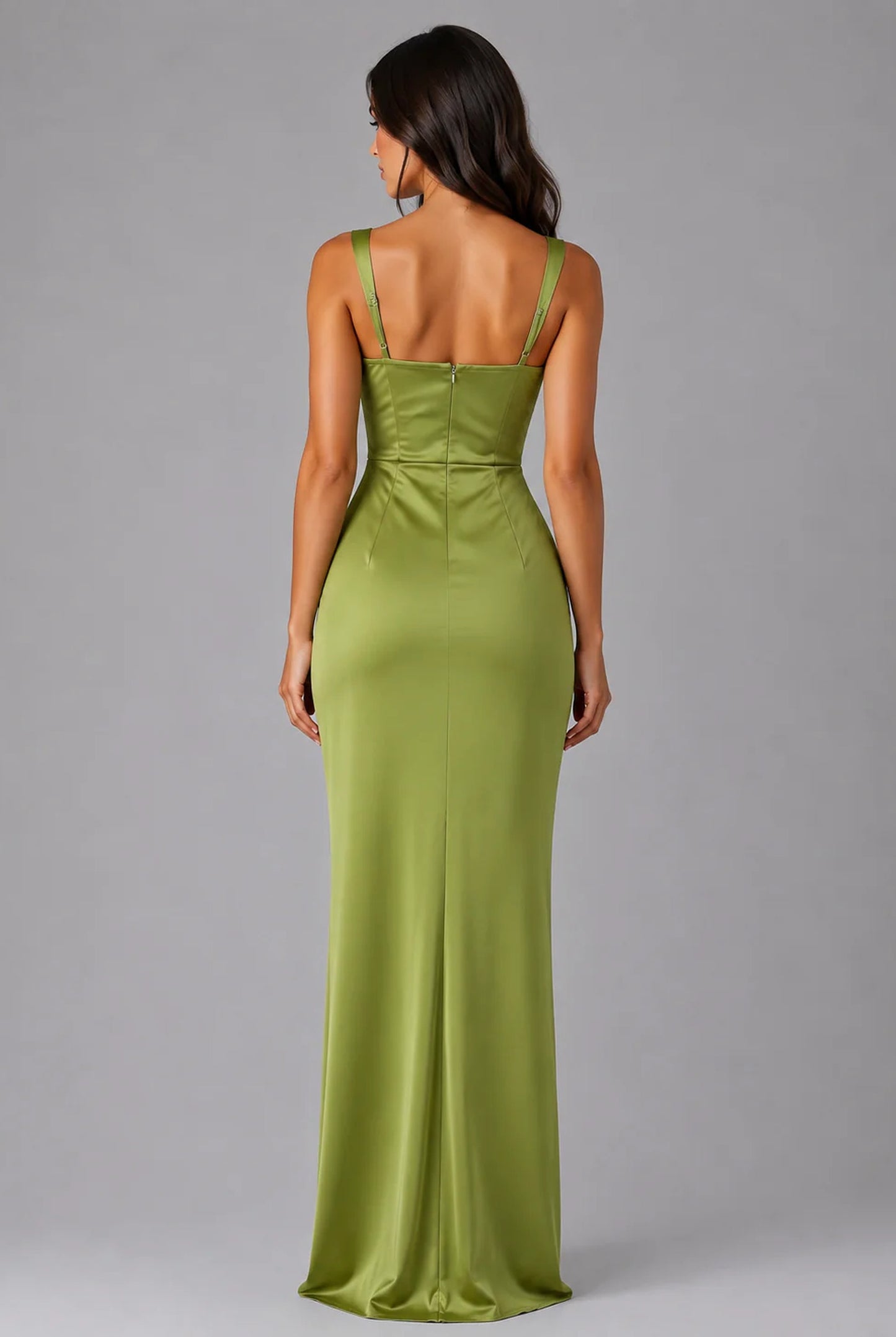 Lucile Dames Maxi Jurk | Satijnen Glans | Gedrapeerde Taille
