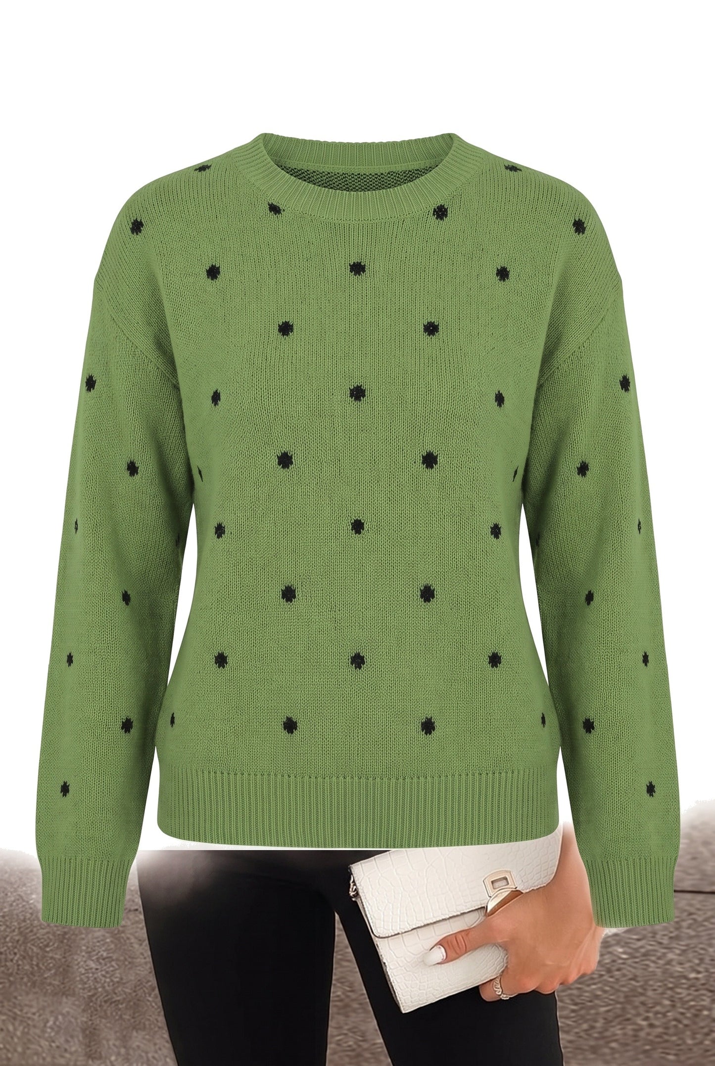 Fleurette Dames Trui | Ronde Hals | Polkadot