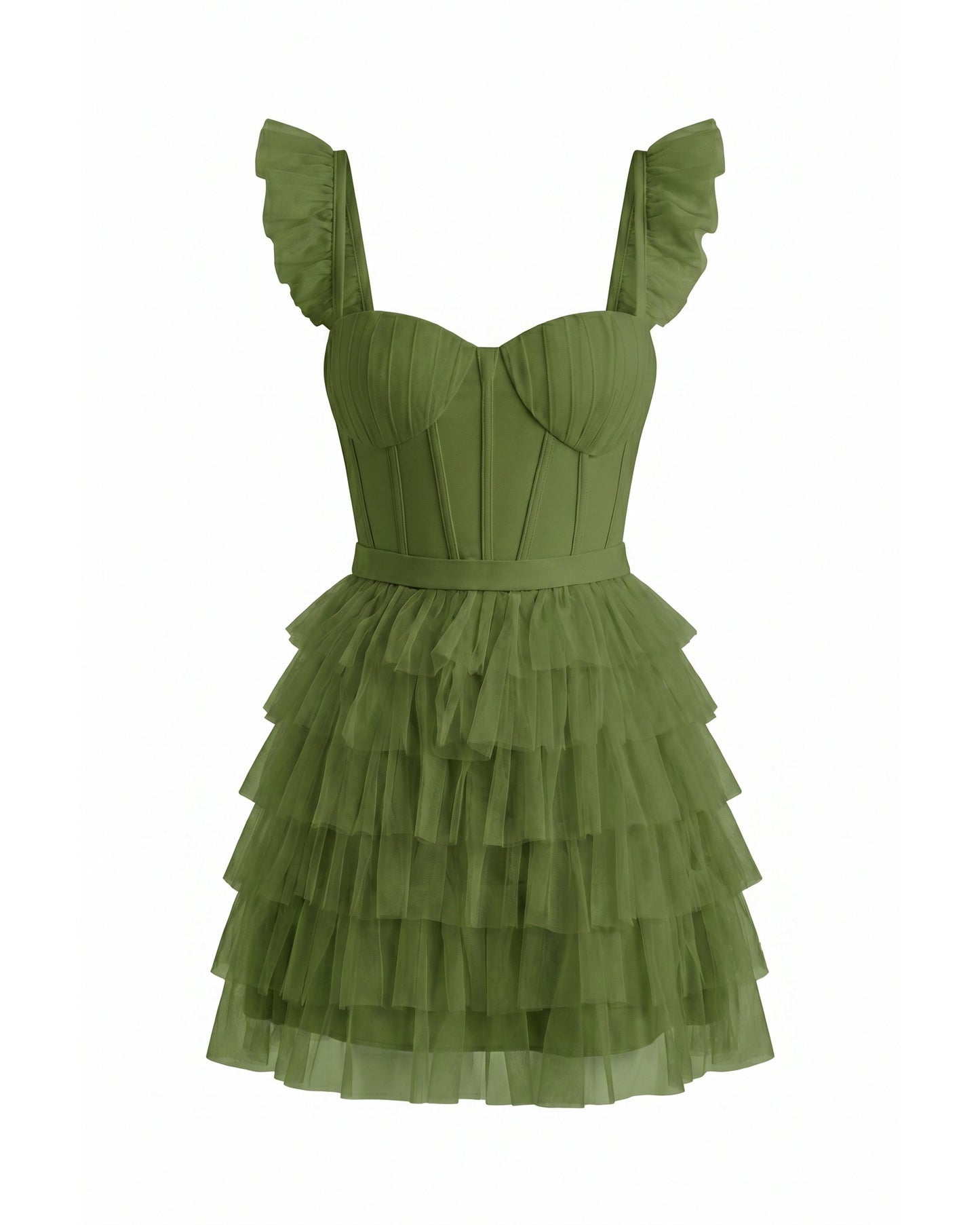 Annick Women's Mini Dress | Layered Tulle Skirt | Stitched Bustier Bodice
