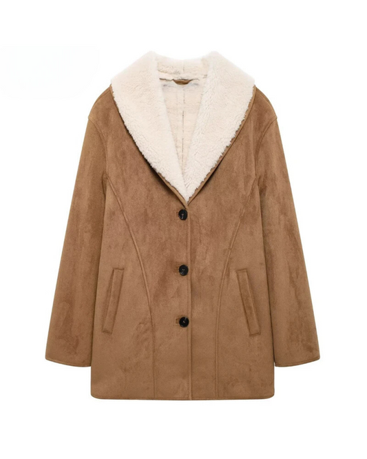 Hellebore Dames Jas Winter | Luxe Faux Suede Elegantie 0