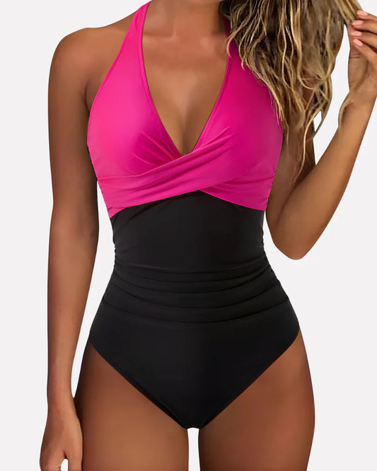 Agnese Dames Badkleding | Diep V-hals | Geplooide Taille