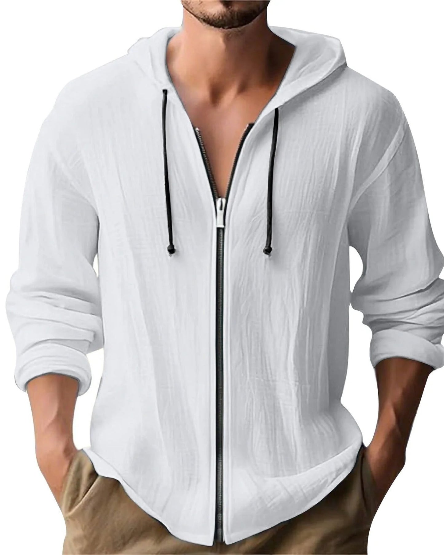 Franco Heren Vest | Ritsluiting Voor | Capuchon Met Koord