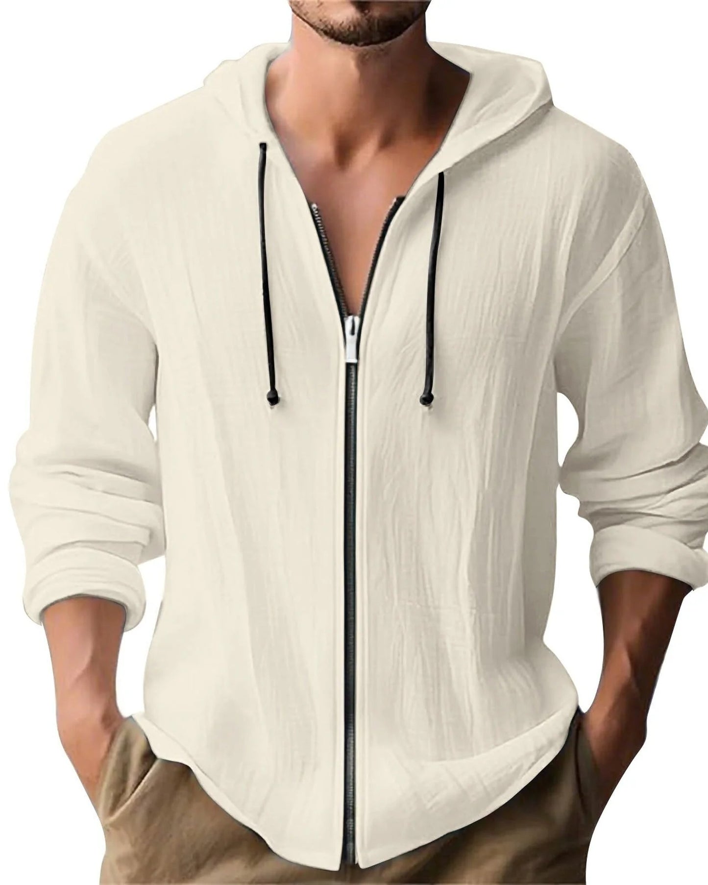 Franco Heren Vest | Ritsluiting Voor | Capuchon Met Koord