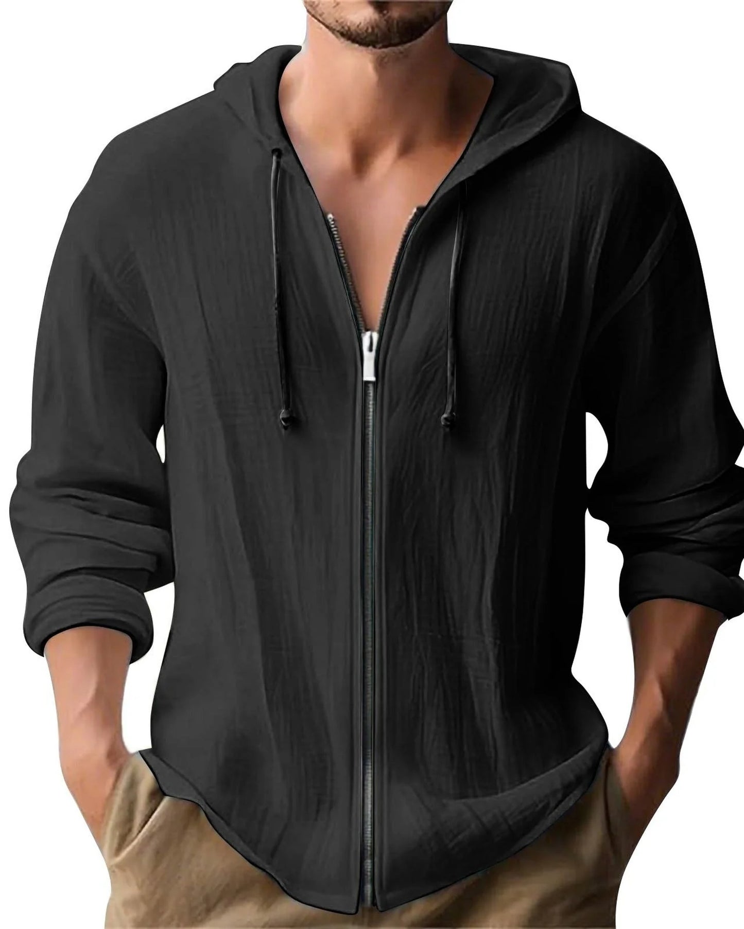 Franco Heren Vest | Ritsluiting Voor | Capuchon Met Koord