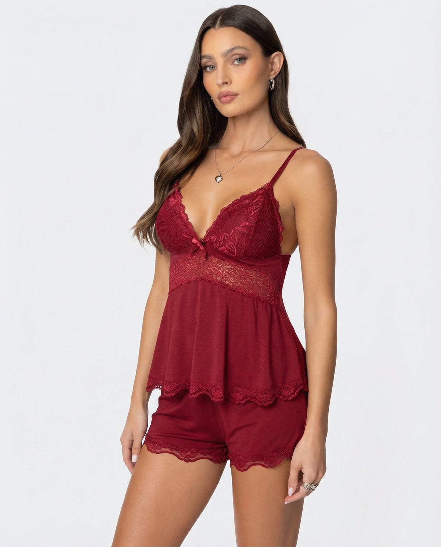 Isabella Dames Set | V-hals | Romantisch Ontwerp | Kanten Details 5