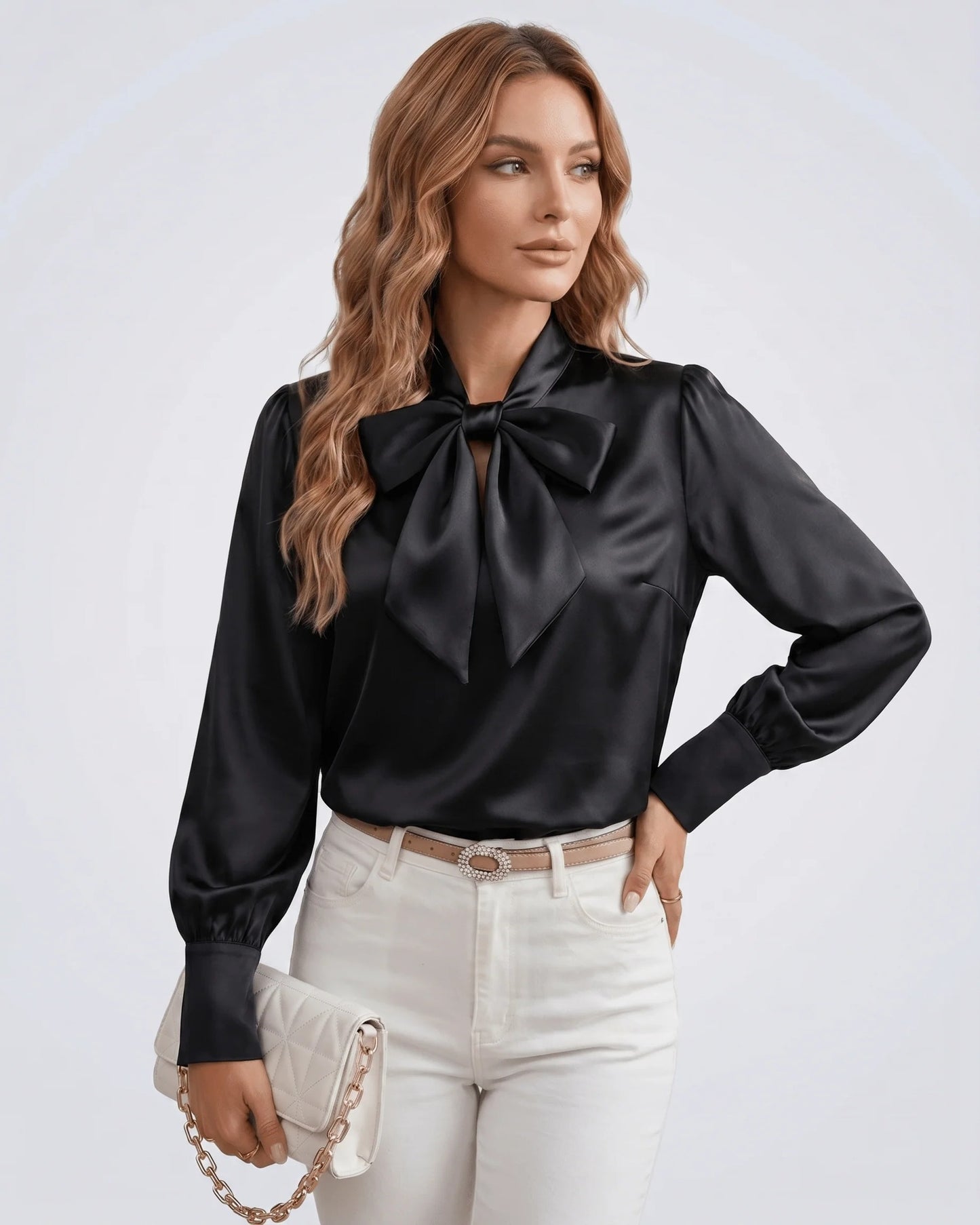 Alberte Dames Top | Strikdetail | Ballonmouwen