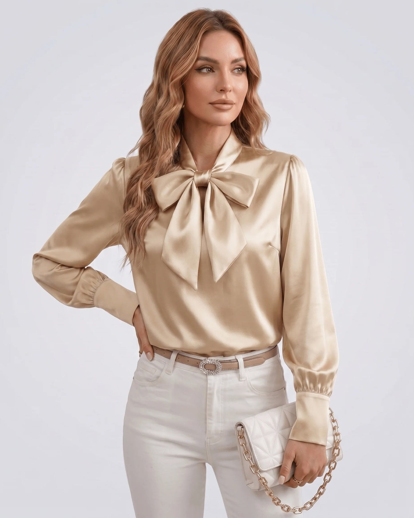 Alberte Dames Top | Strikdetail | Ballonmouwen
