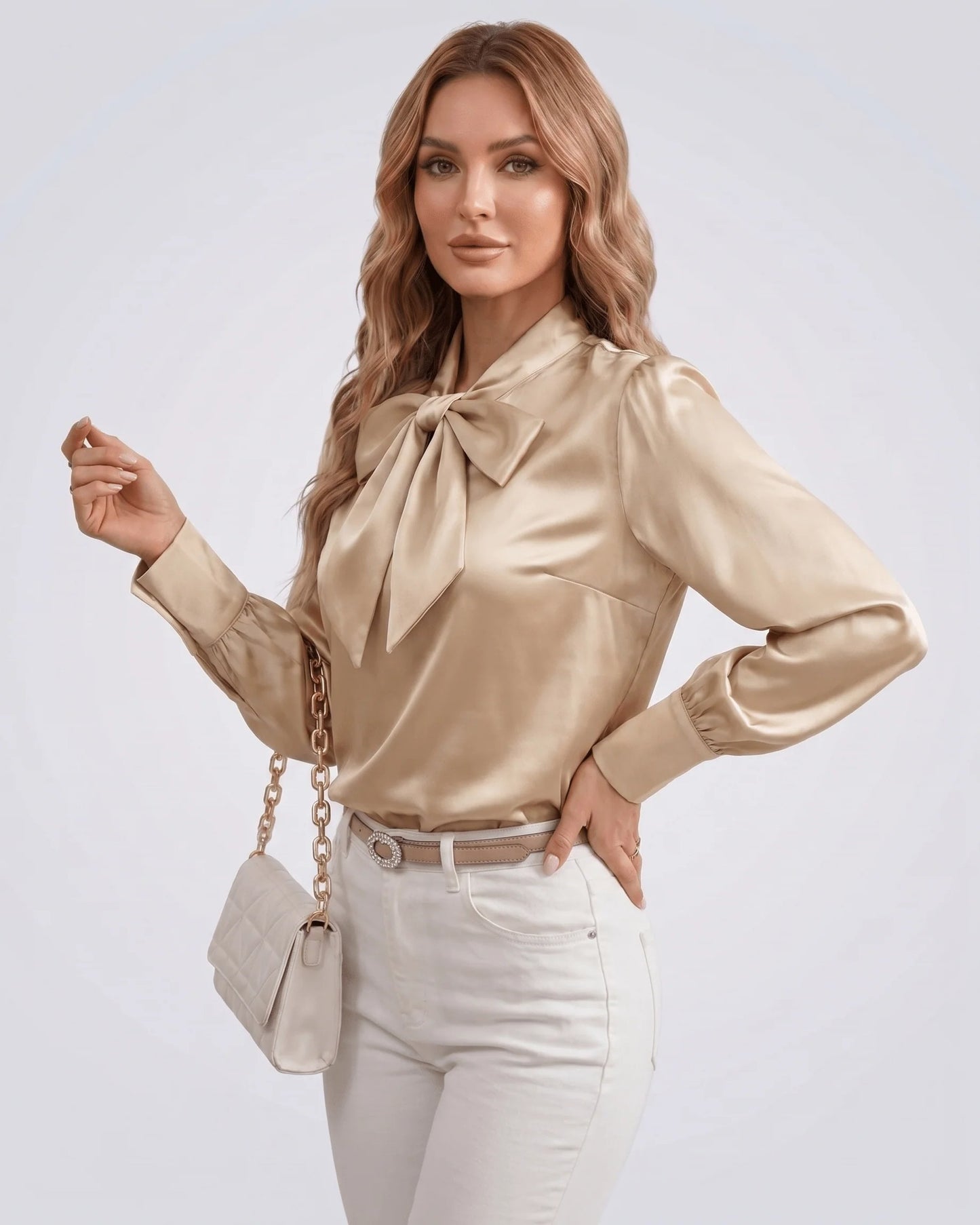 Alberte Dames Top | Strikdetail | Ballonmouwen
