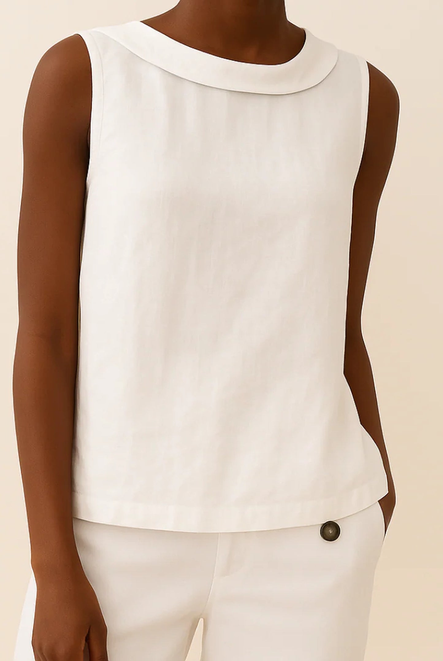 Alide Dames Top | Ronde Kraag | Mouwloos