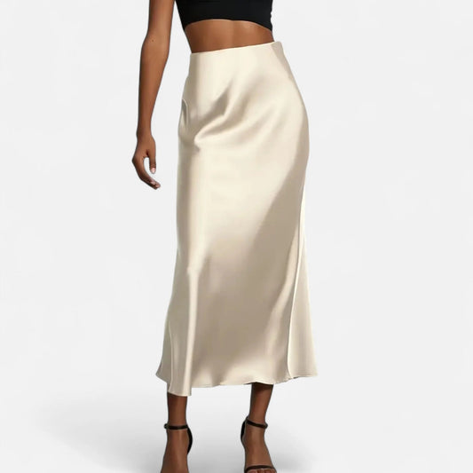 Garlande Damekjole | Satin Midi | Udsvingende Kant