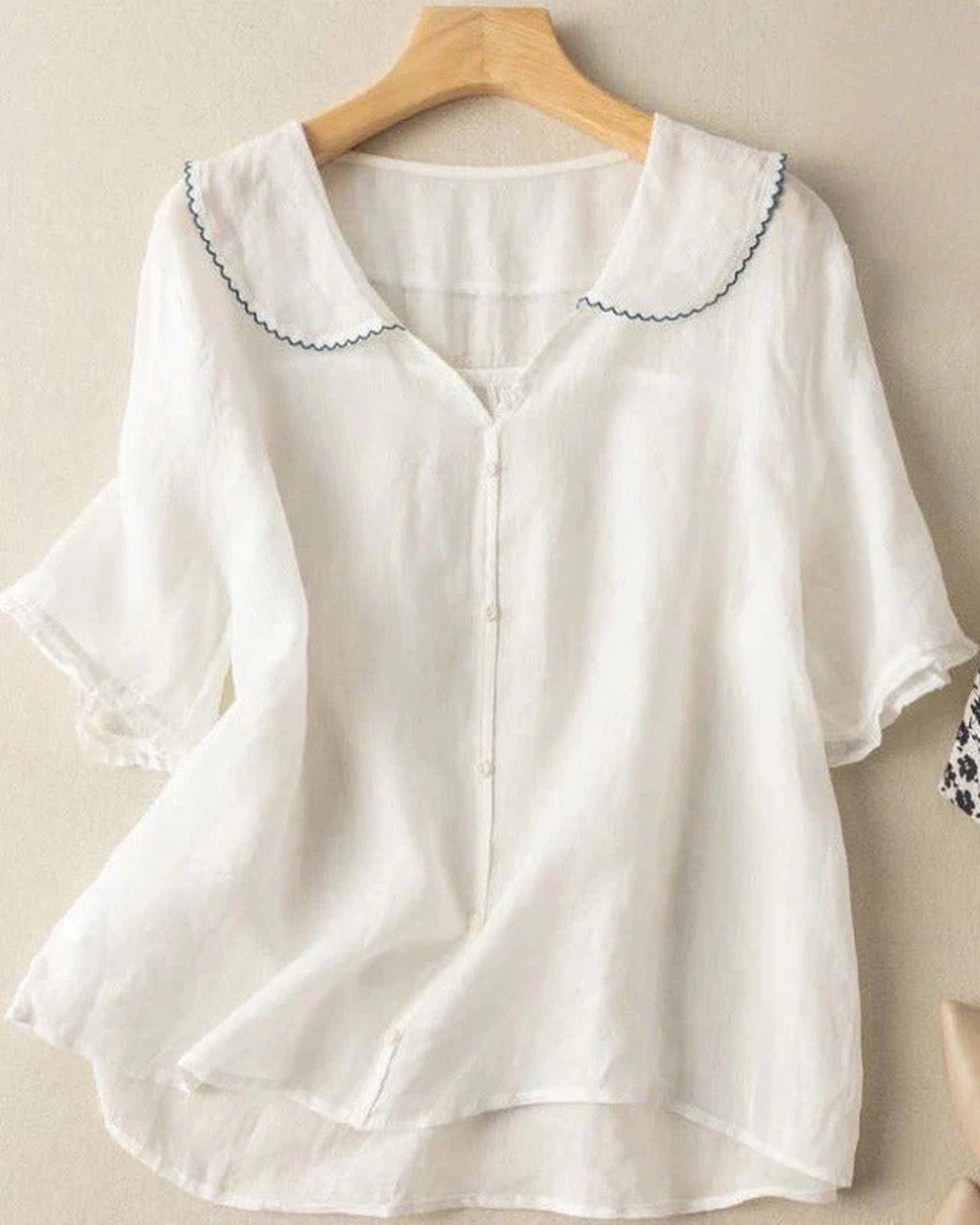 Brunelle Dames Top | Kraagje | Pofmouwen